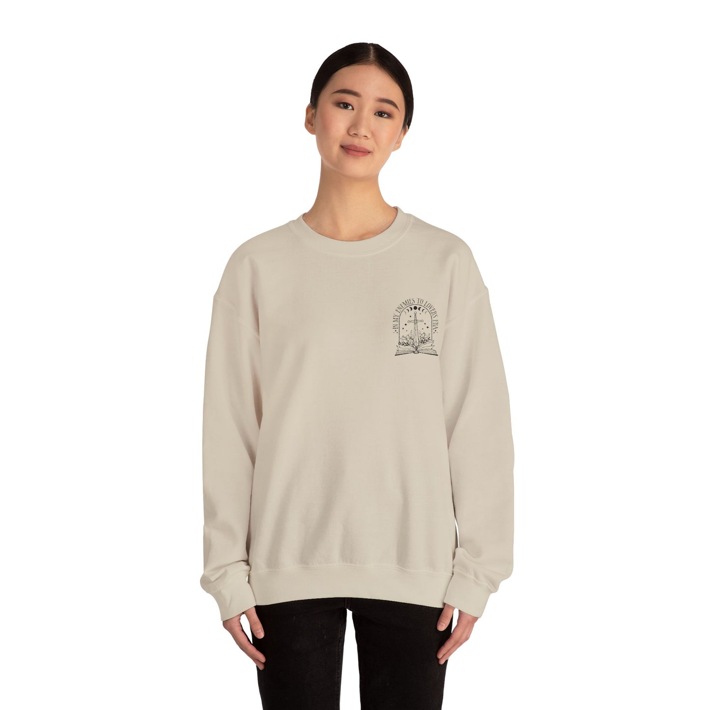 “In My Enemies to Lovers Era” Embroidered Sweatshirt | Cozy Bookish Pullover for Romantasy Readers