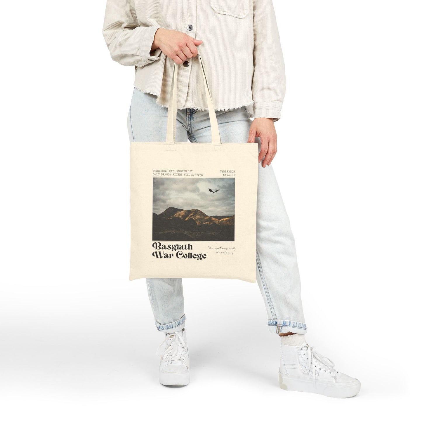 Basgiath War College Tote Bag | Fourth Wing-Inspired Canvas Book Tote for Fantasy Readers