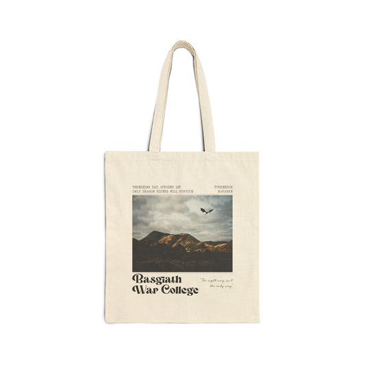 Basgiath War College Tote Bag | Fourth Wing-Inspired Canvas Book Tote for Fantasy Readers