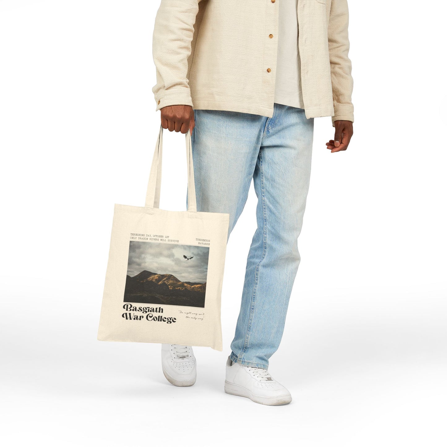 Basgiath War College Tote Bag | Fourth Wing-Inspired Canvas Book Tote for Fantasy Readers