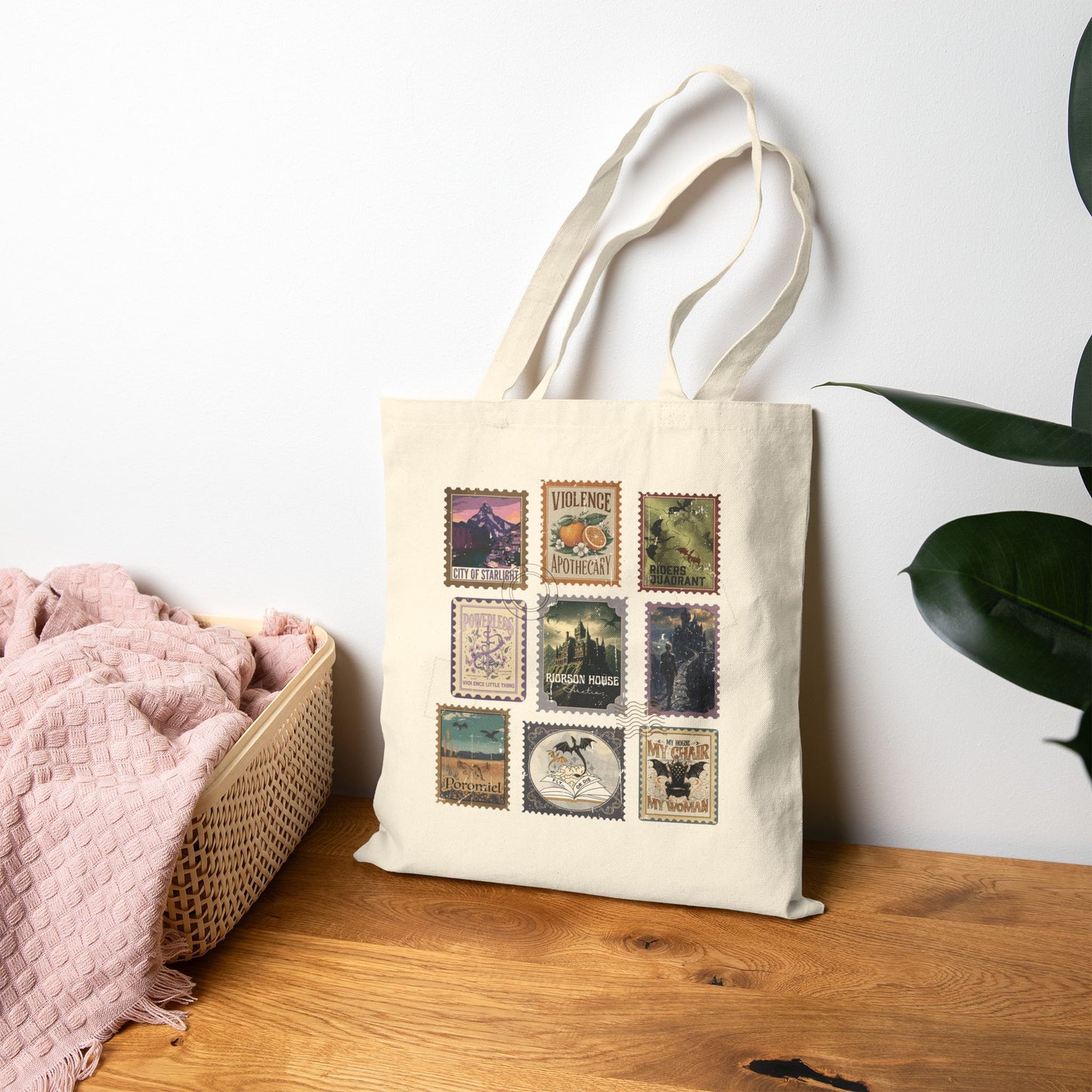 Fourth Wing Stamp Tote Bag – Dragon Rider Bookish Merch for Basgiath Readers