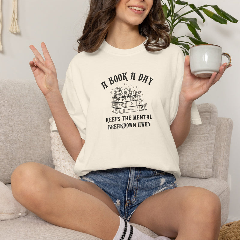 A Book a Day Keeps the Breakdown Away Tee-zoom-