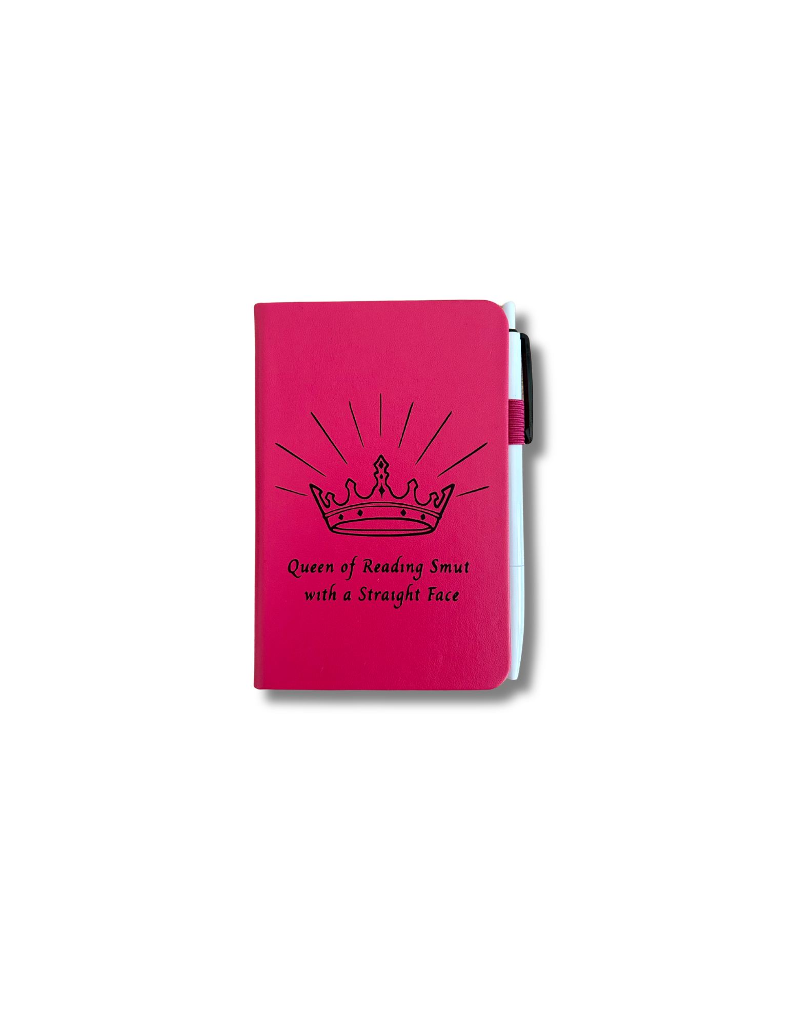 “Queen of Reading Smut with a Straight Face” Hand-Embellished College Ruled Faux Leather Mini Journal-zoom-1