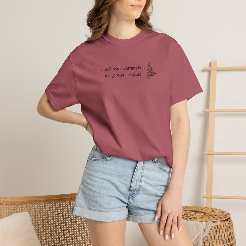 A Well-Read Woman Is A Dangerous Creature Tee-zoom-