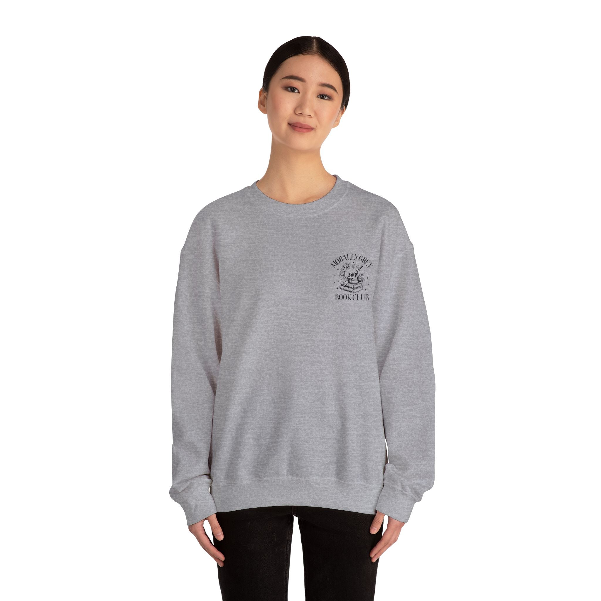 “Morally Grey Book Club” Embroidered Sweatshirt | Cozy Bookish Pullover for Fantasy Readers & Dark Romance Fans-zoom-4