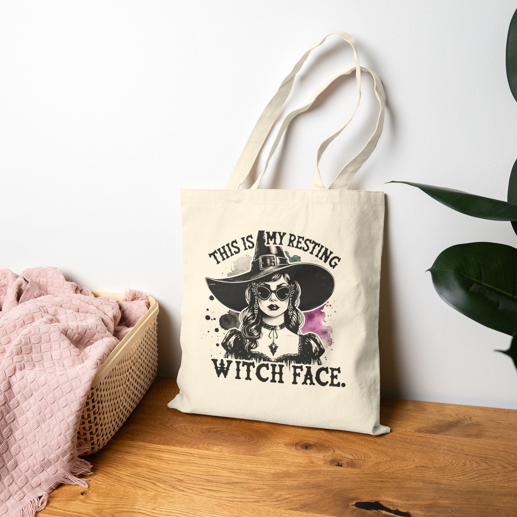 Resting Witch Face - Witchy Canvas Tote-zoom-4
