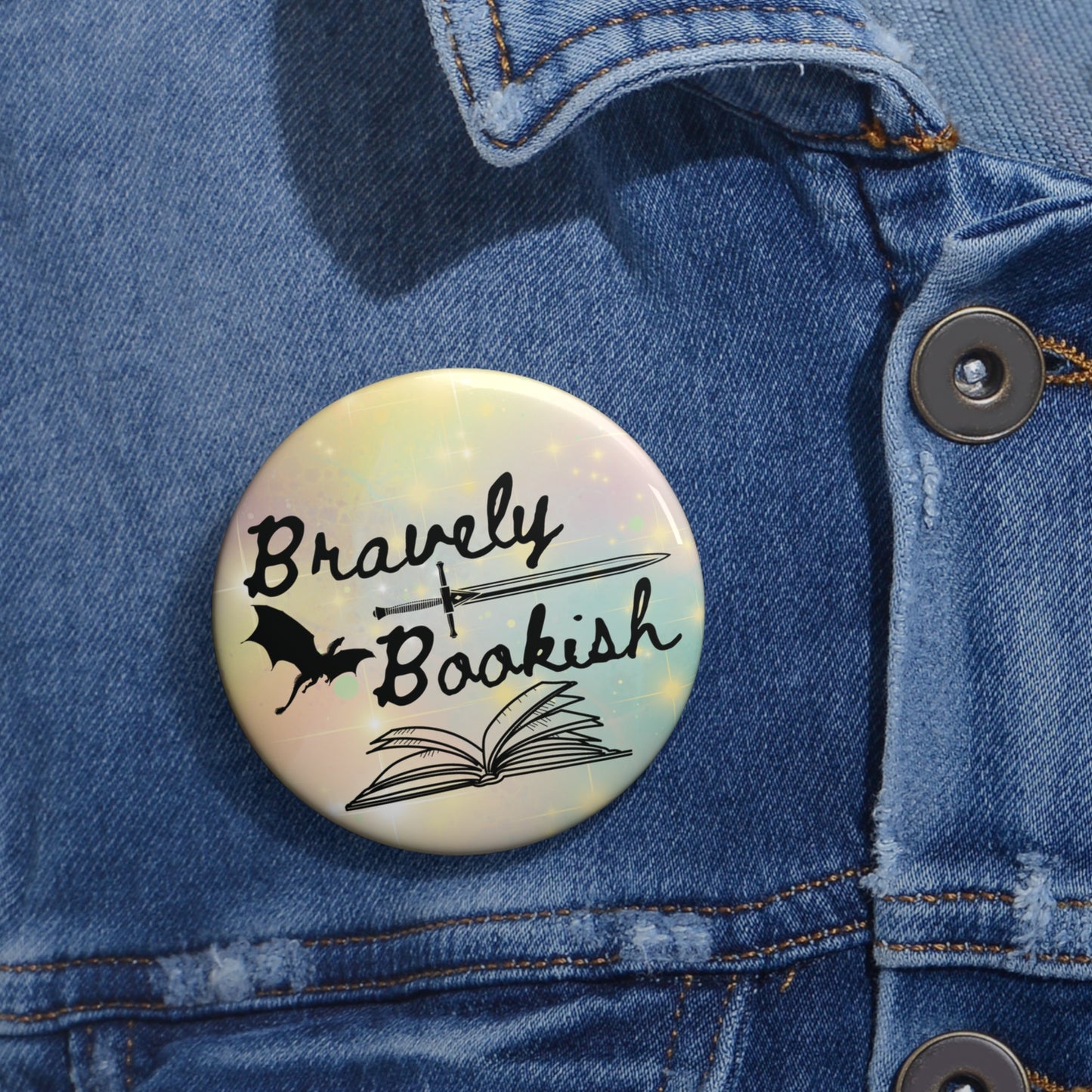 Bravely Bookish Button