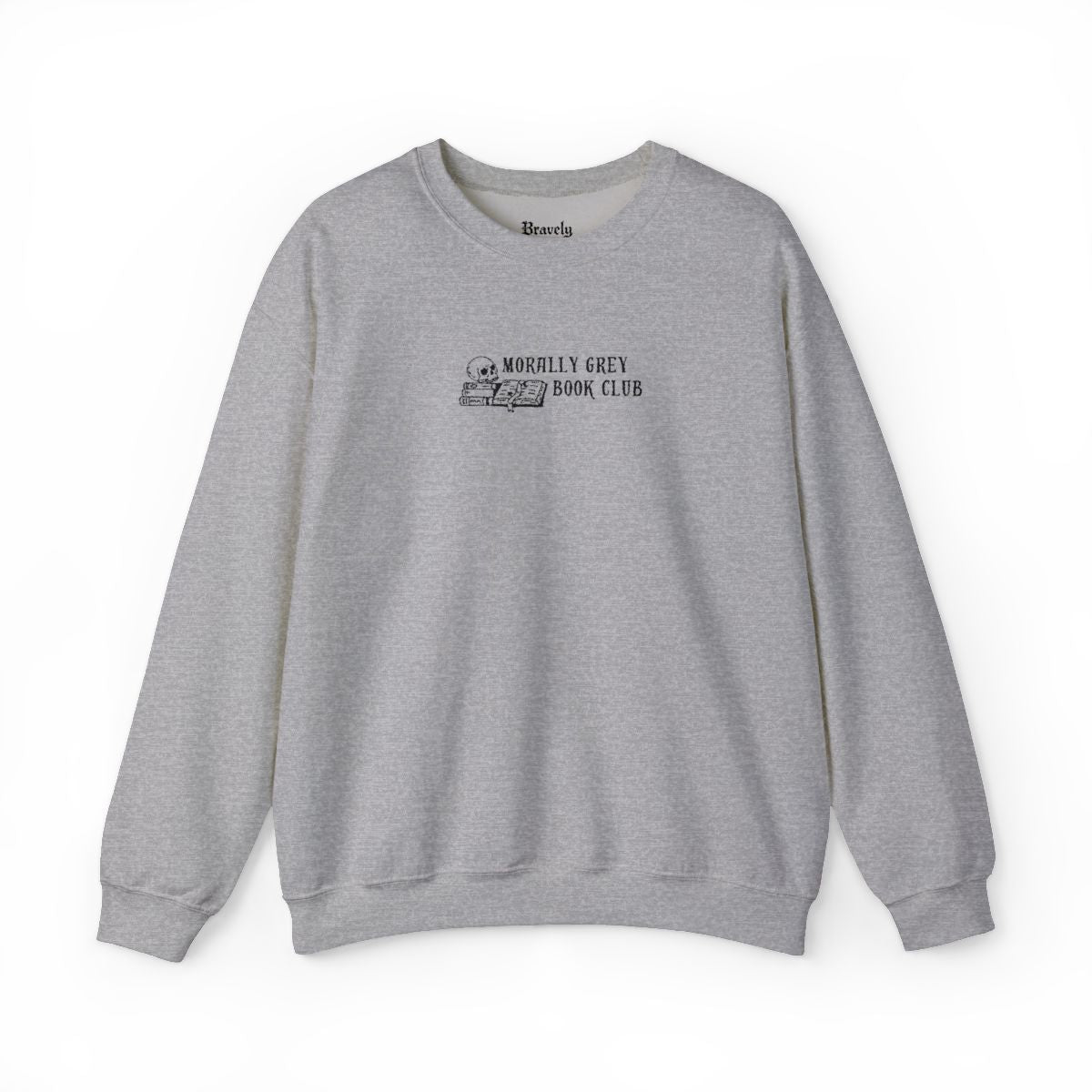 Morally Grey Book Club Embroidered Sweatshirt - Cozy Bookish Pullover for Fantasy Readers & Dark Romance Fans-1