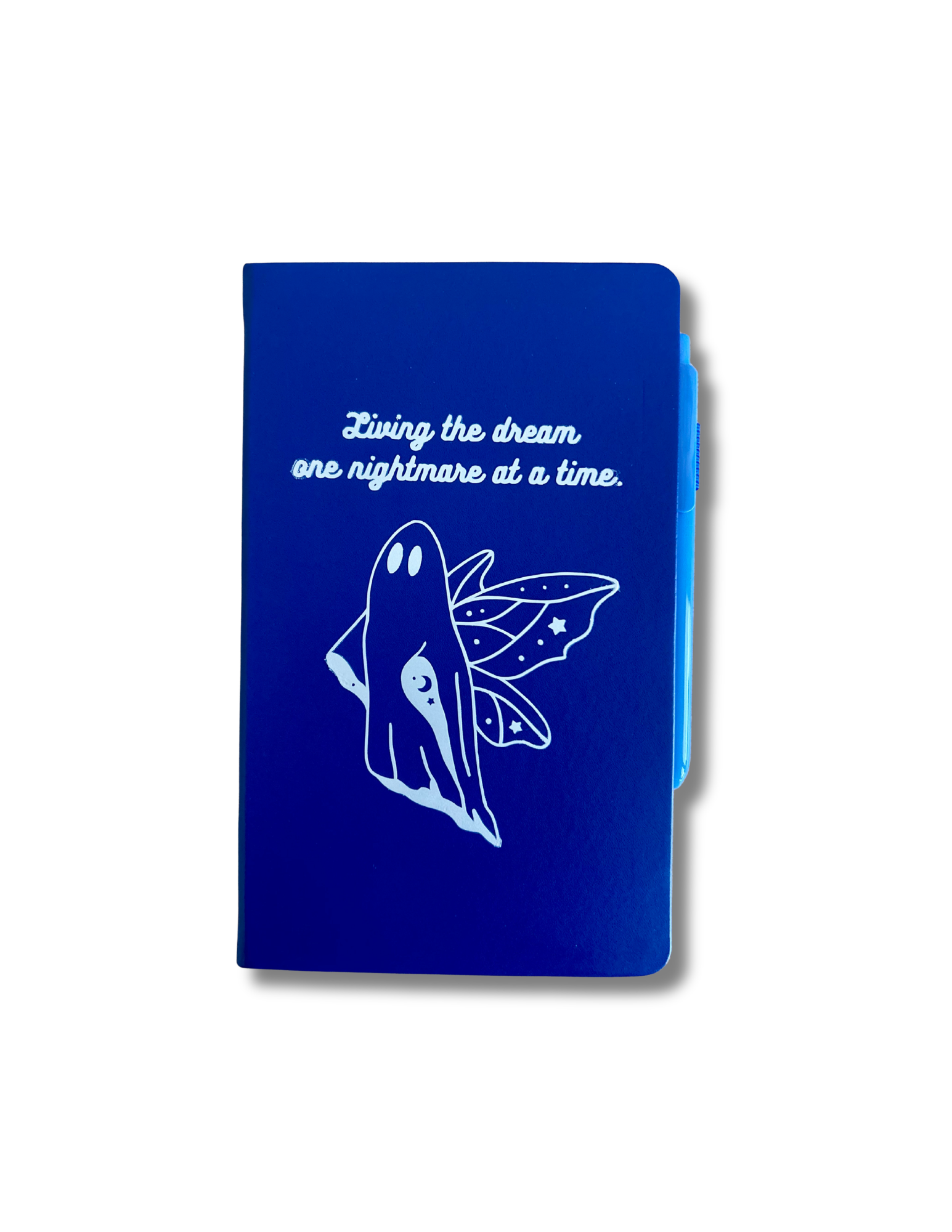 “Living the Dream, One Nightmare at a Time” Hand-Embellished Classic Ruled Faux Leather Journal
