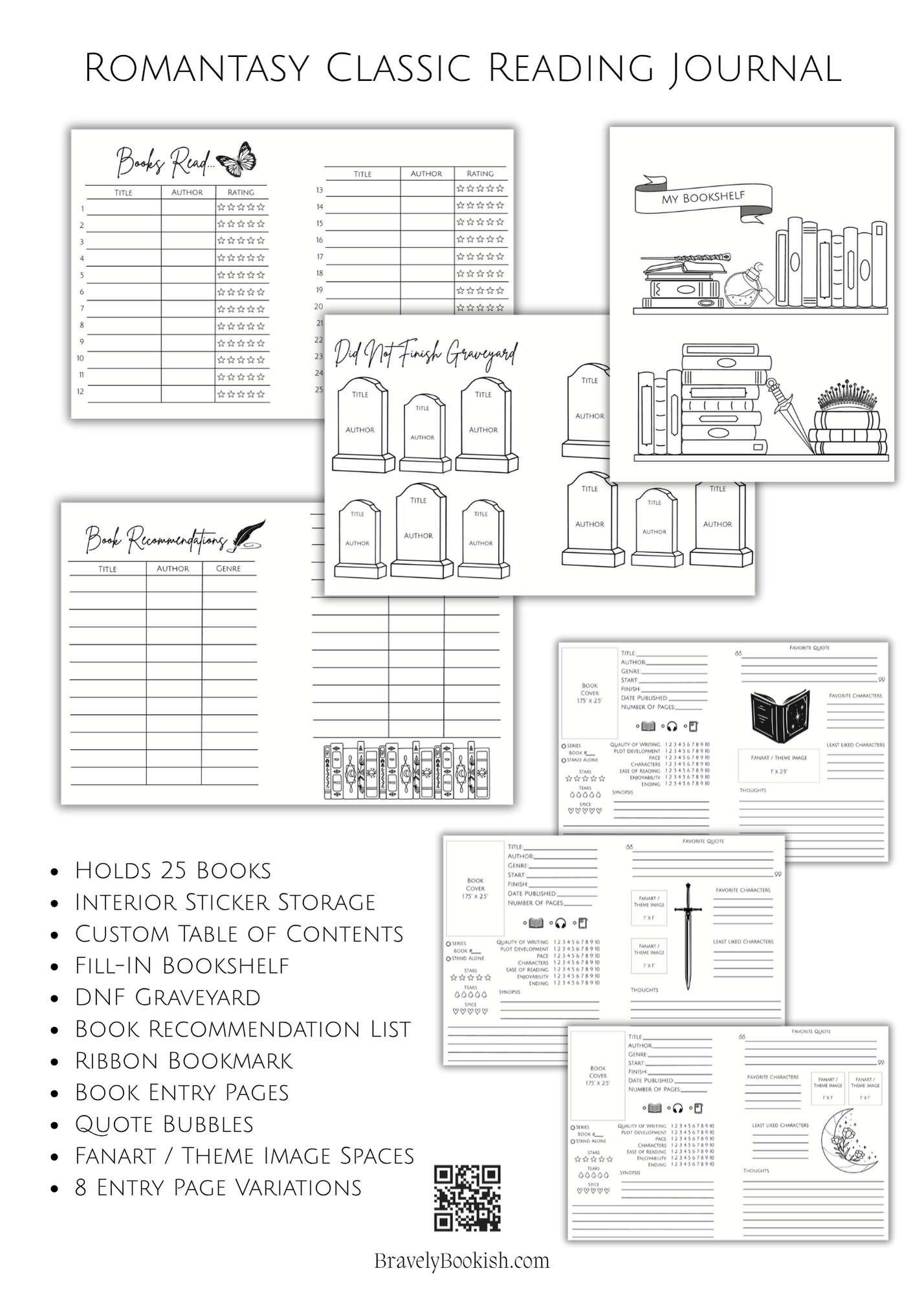 Magic In The Margins - 5x7 Romantasy Classic Reading Journal
