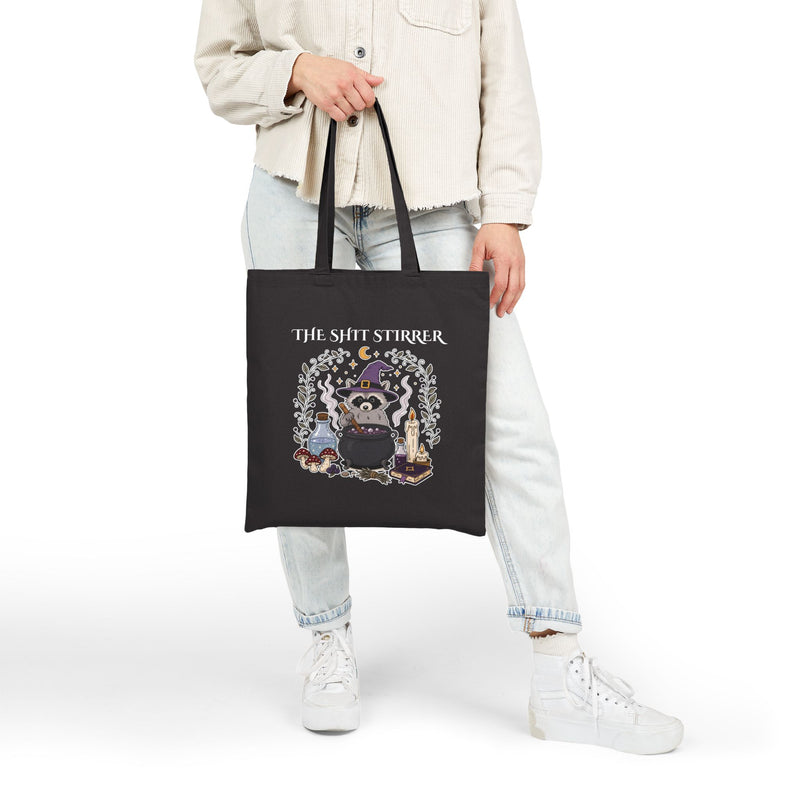 The Shit Stirrer Tote – Witchy Raccoon Cauldron Tote Bag-zoom-