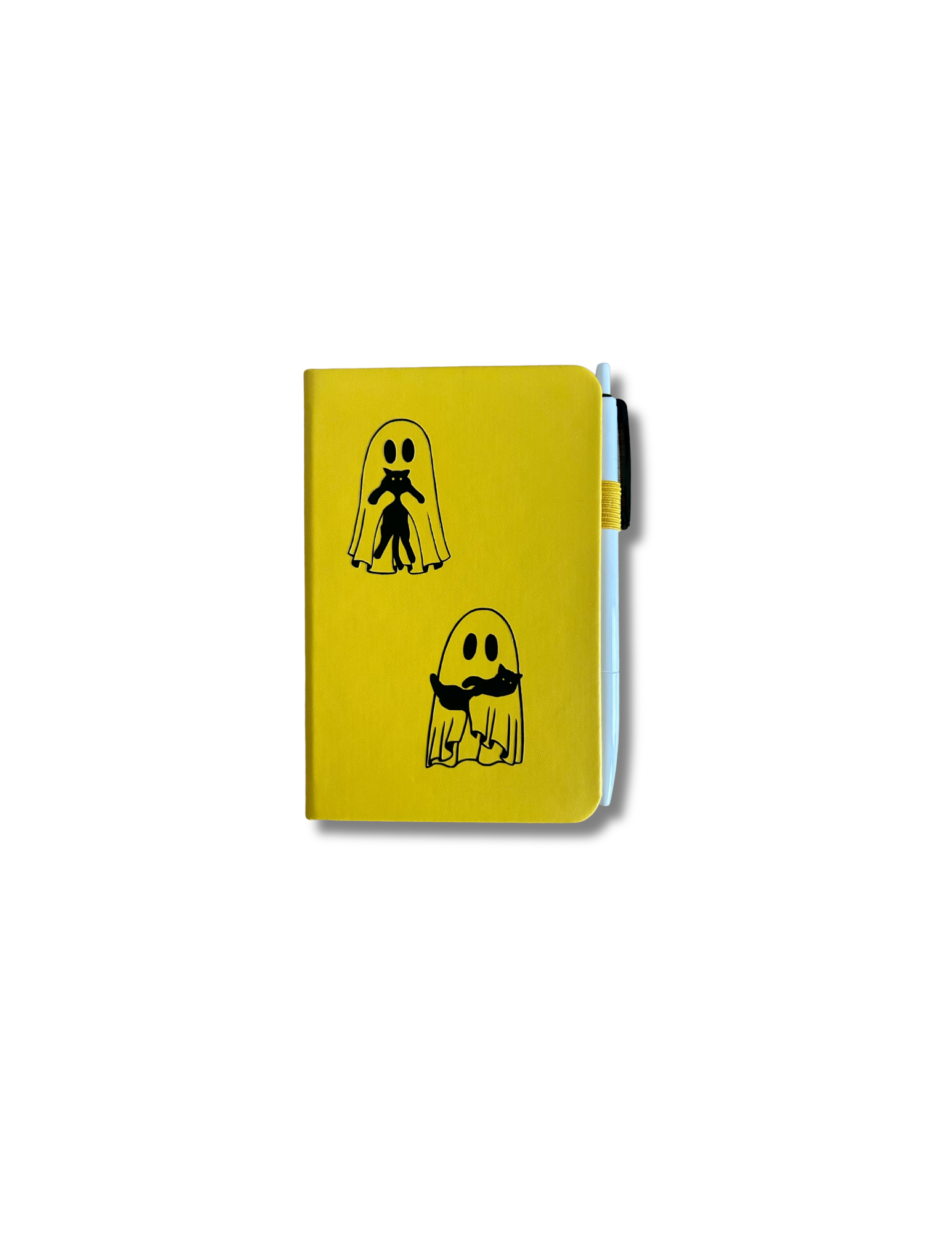Ghost & Black Cat: Hand-Embellished College Ruled Faux Leather Mini Journal