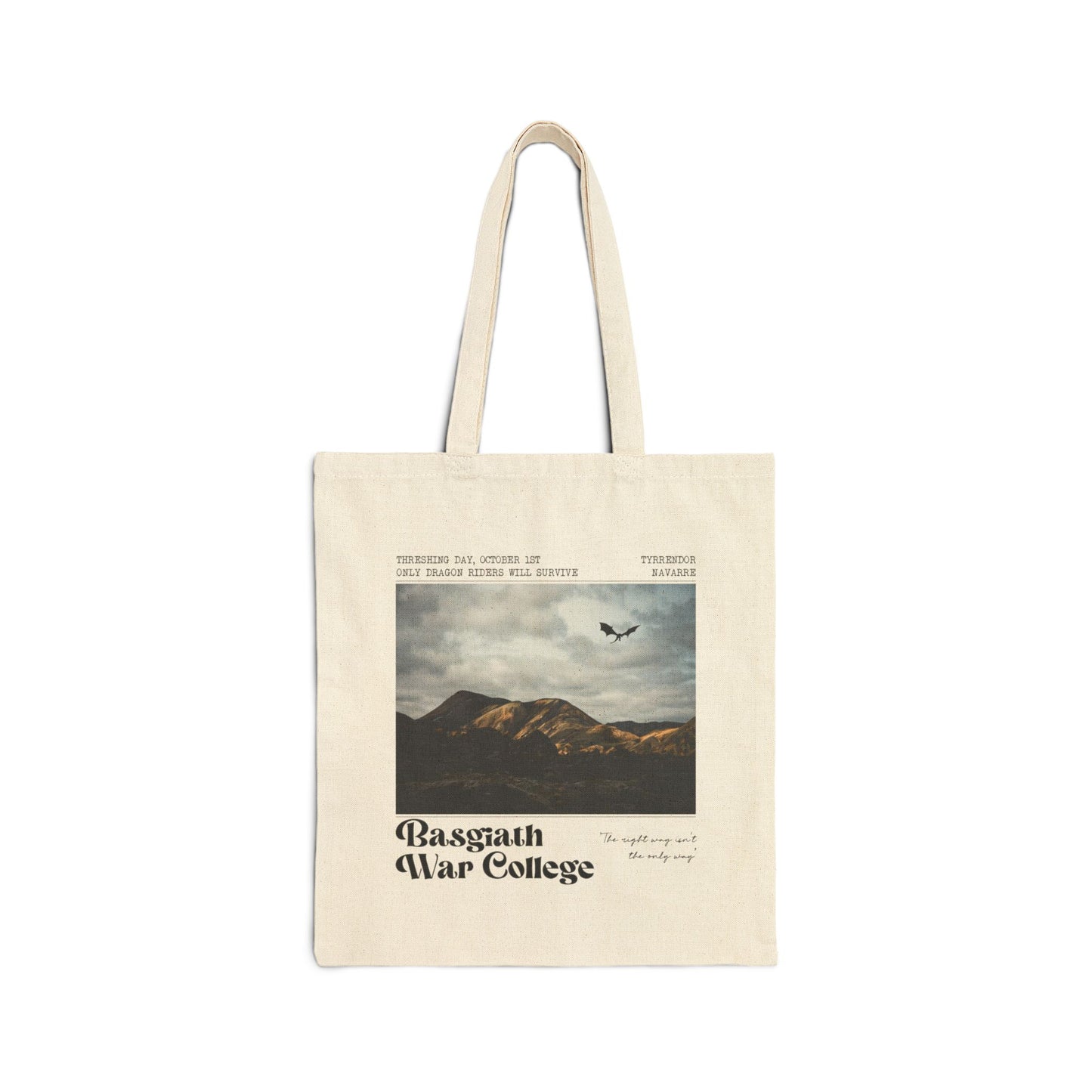 Basgiath War College Tote Bag | Fourth Wing-Inspired Canvas Book Tote for Fantasy Readers