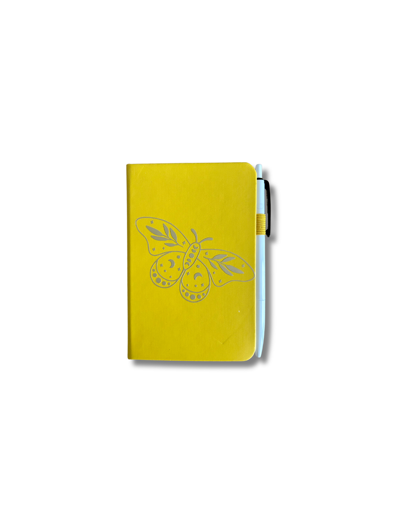 Mystic Butterfly: Hand-Embellished College Ruled Faux Leather Mini Journal-zoom-