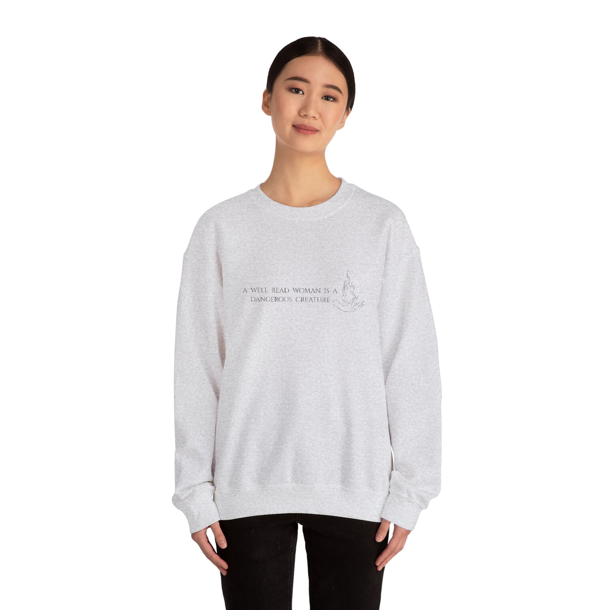 A Well-Read Woman Is a Dangerous Creature Sweatshirt-3