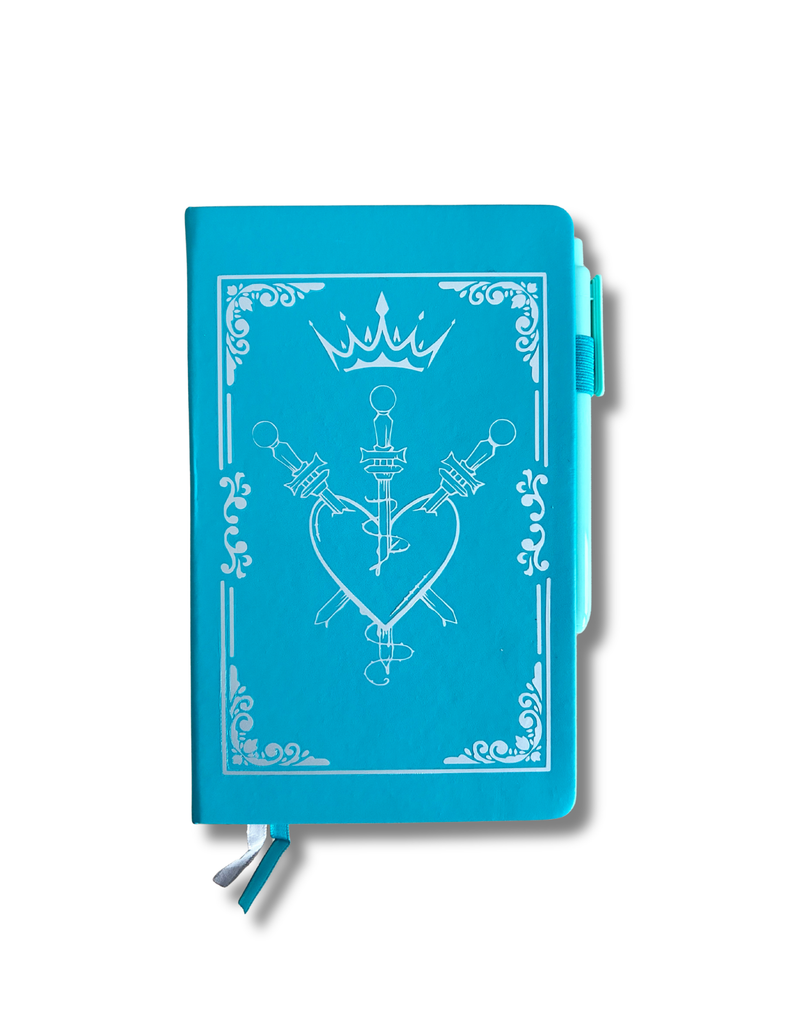 Crowned Heart & Daggers – Hand-Embellished Classic Ruled Faux Leather Journal-zoom-