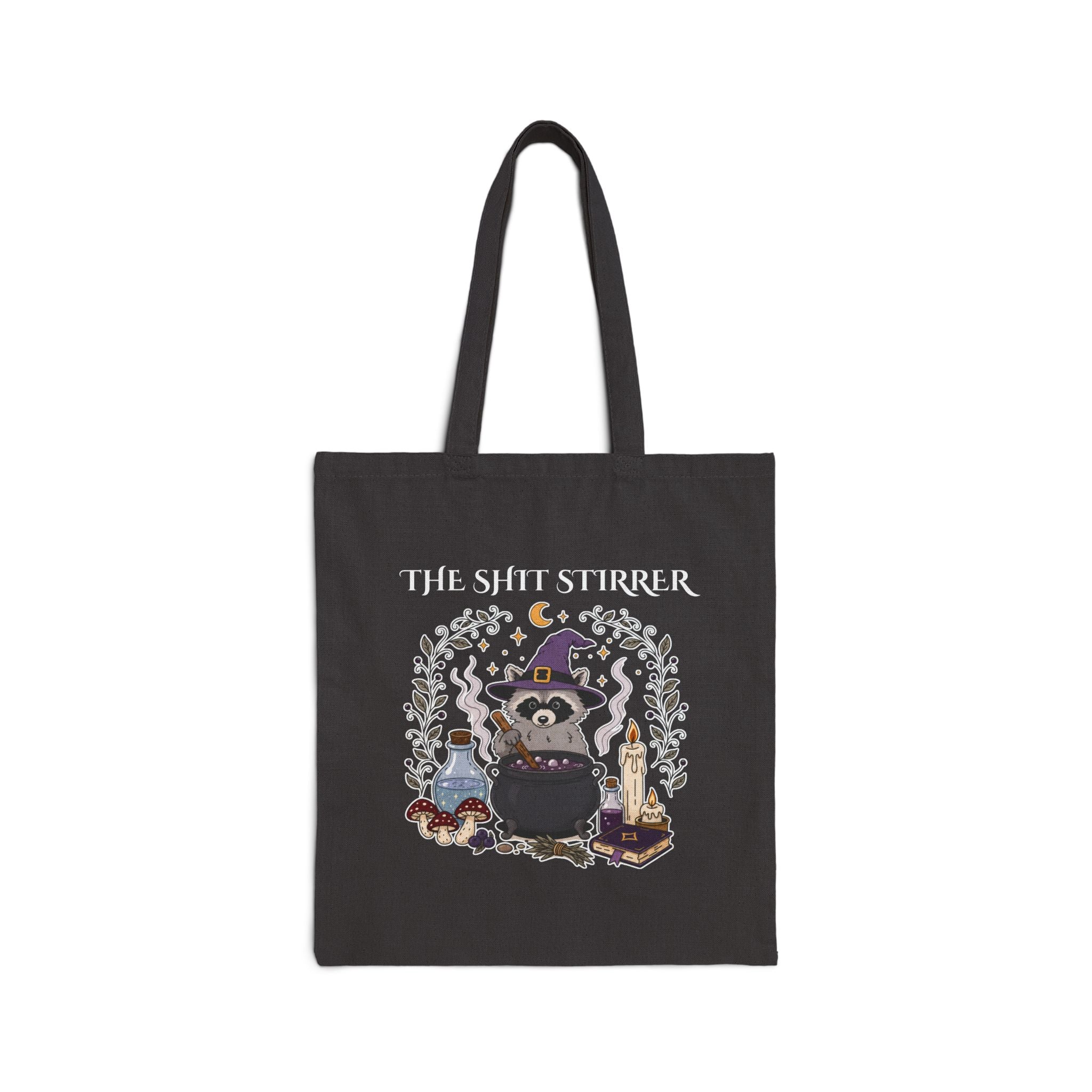 The Shit Stirrer Tote – Witchy Raccoon Cauldron Tote Bag-zoom-1