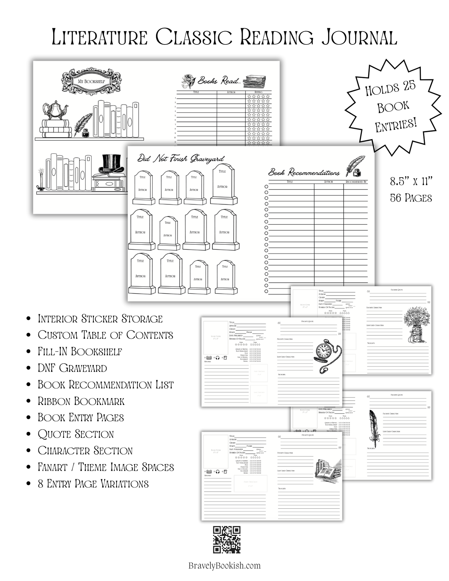 Garden Glossary - 8.5x11 Literature Classic Reading Journal