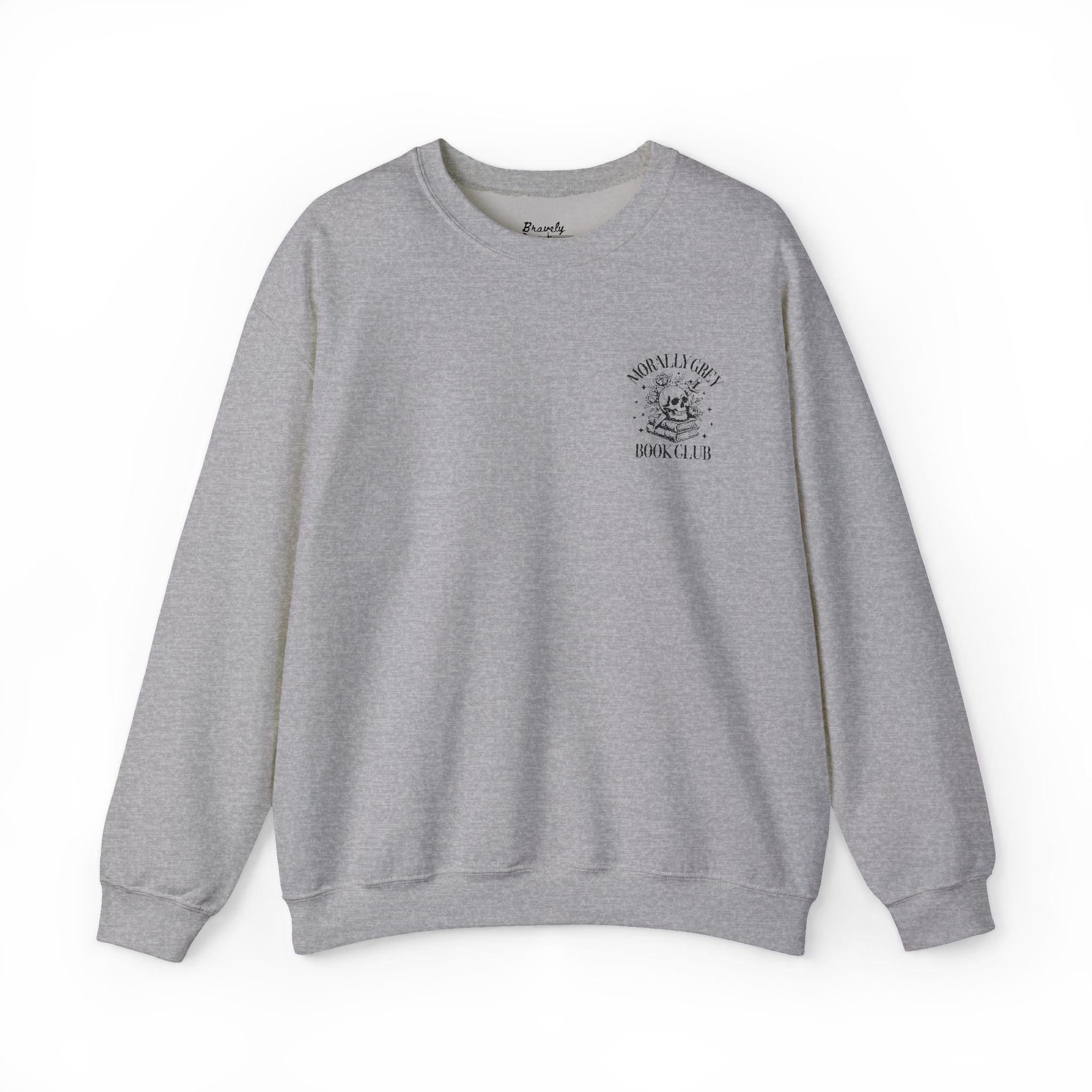 “Morally Grey Book Club” Embroidered Sweatshirt | Cozy Bookish Pullover for Fantasy Readers & Dark Romance Fans-zoom-1