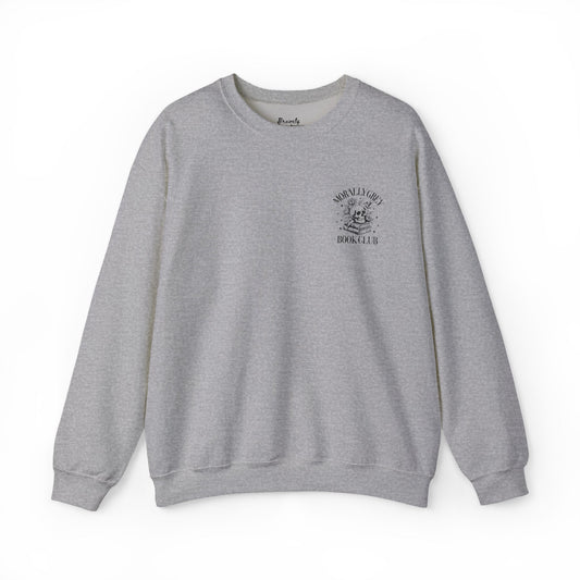 “Morally Grey Book Club” Embroidered Sweatshirt | Cozy Bookish Pullover for Fantasy Readers & Dark Romance Fans
