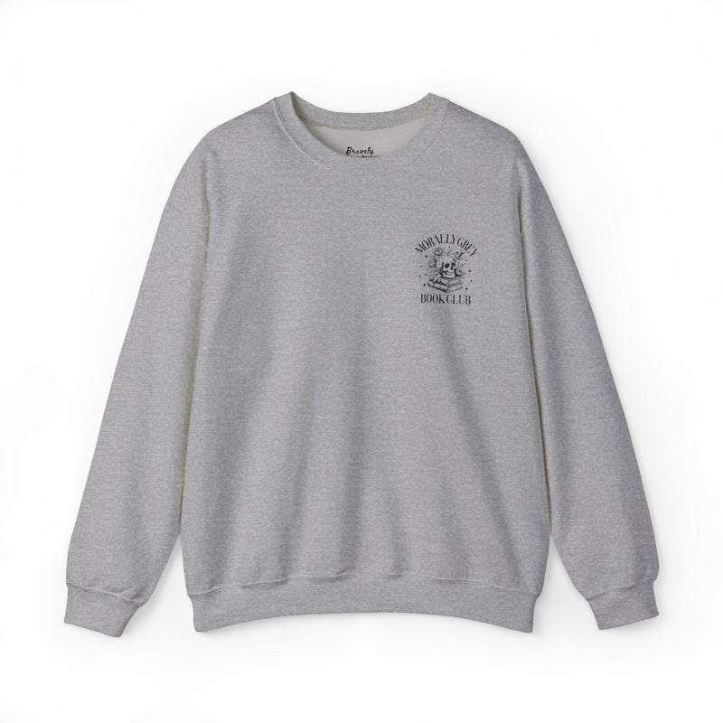 “Morally Grey Book Club” Embroidered Sweatshirt | Cozy Bookish Pullover for Fantasy Readers & Dark Romance Fans-zoom-