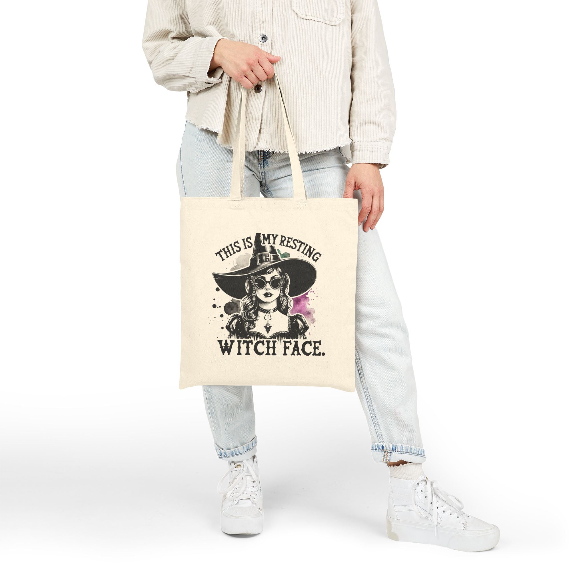 Resting Witch Face - Witchy Canvas Tote-zoom-3
