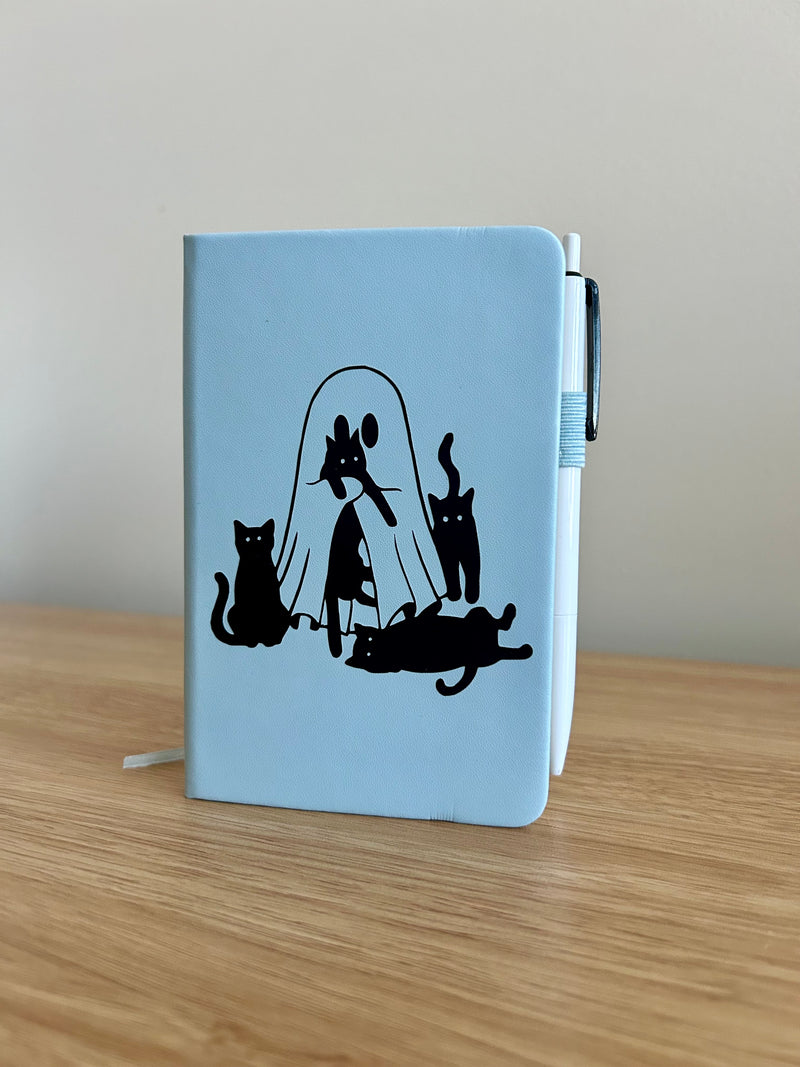 Ghost Cat Cuddles Journal – Cozy Cat Lover Notebook | Cute Spooky Reader Journal-zoom-