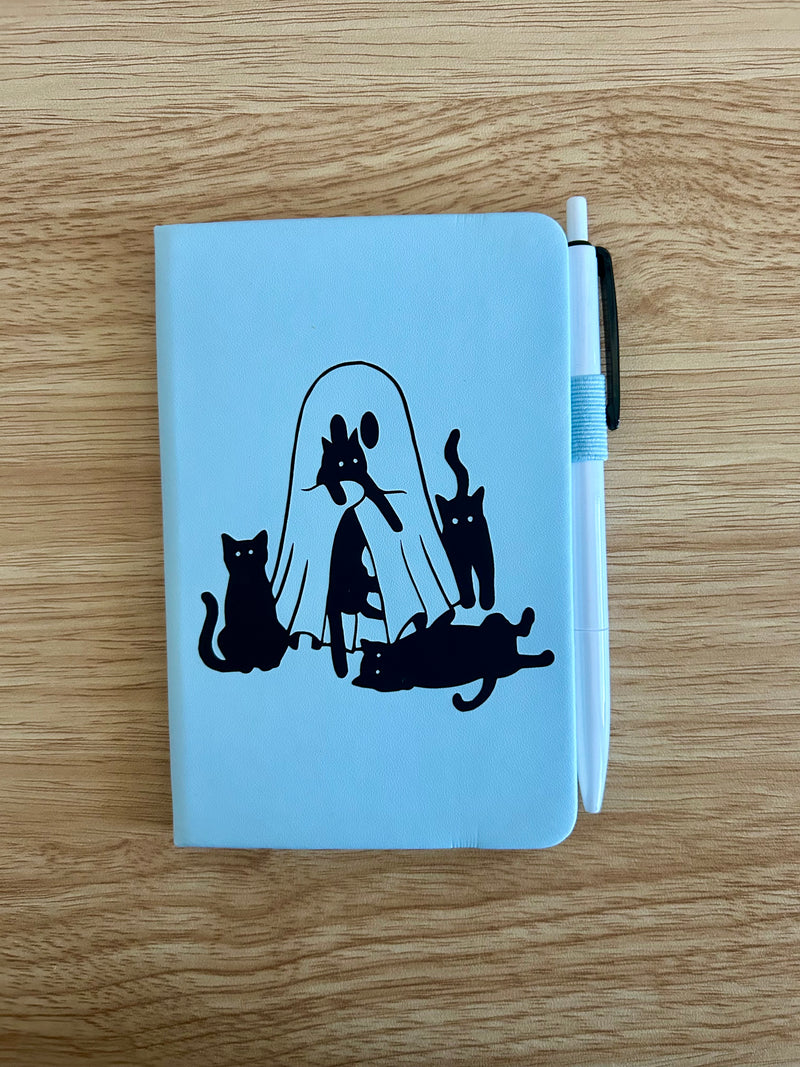 Ghost Cat Cuddles Journal – Cozy Cat Lover Notebook | Cute Spooky Reader Journal-zoom-