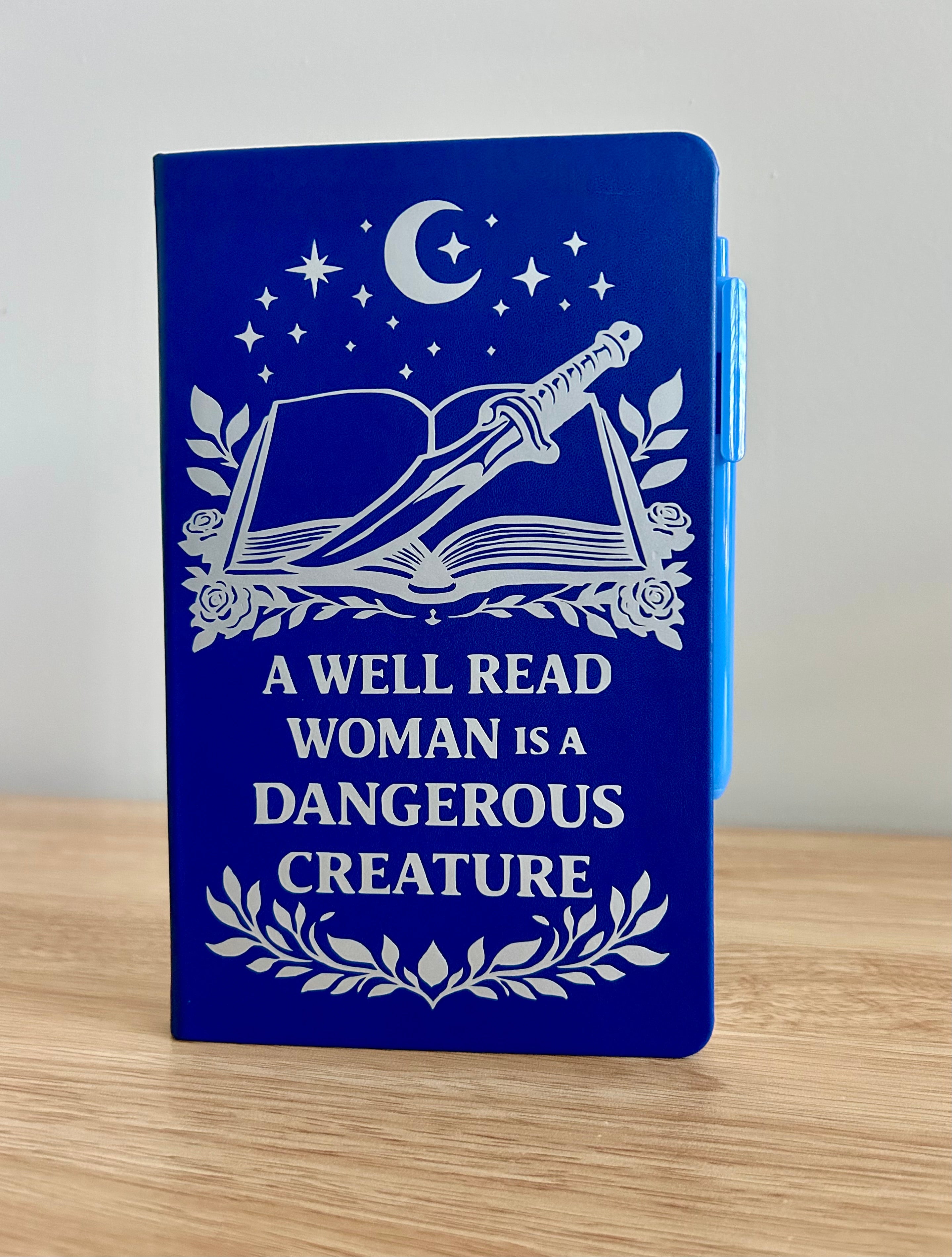 A Well Read Woman Is a Dangerous Creature Journal – Feminist Bookish Fantasy Notebook | Reader & Writer Journal