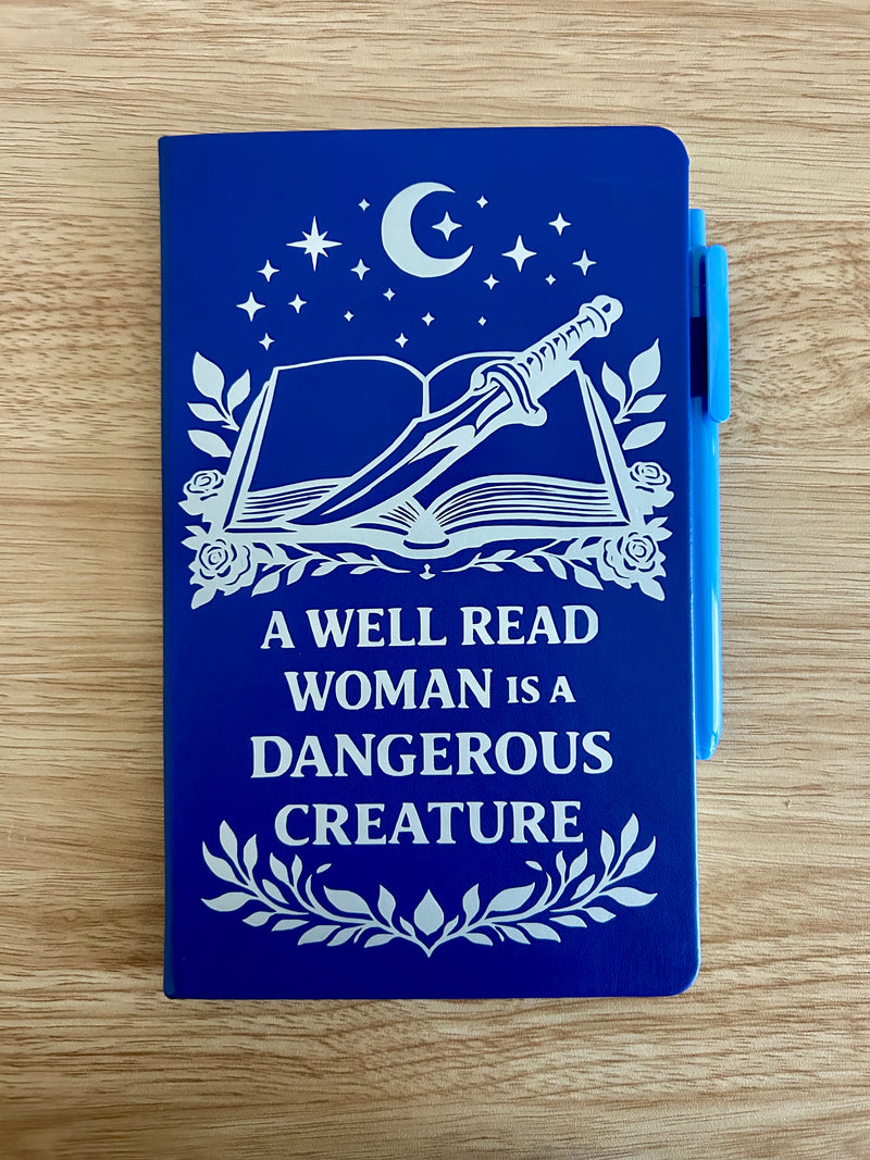 A Well Read Woman Is a Dangerous Creature Journal – Feminist Bookish Fantasy Notebook | Reader & Writer Journal-zoom-