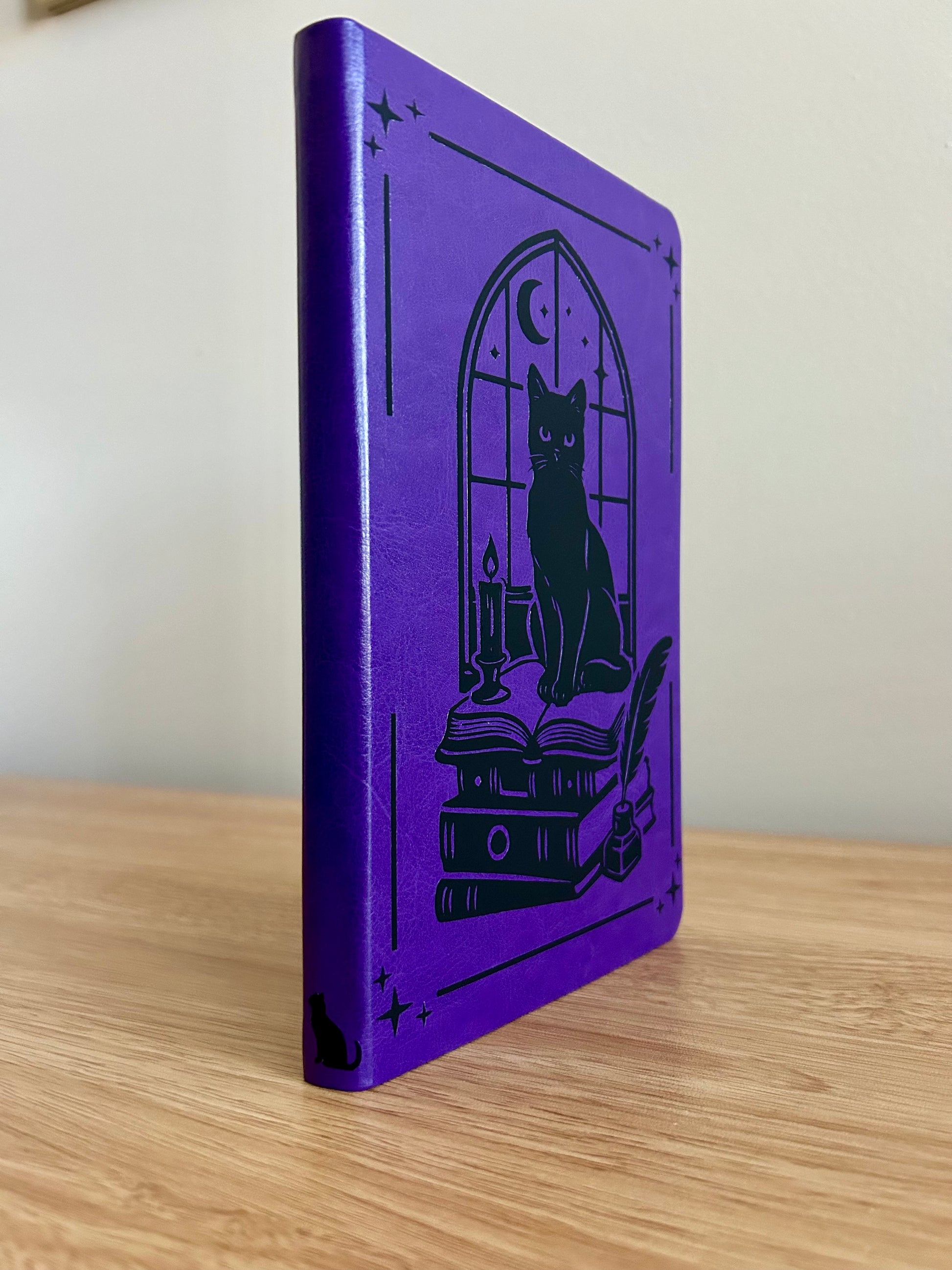 Bookish Familiar Journal – Witchy Cat & Books Fantasy Notebook | Magical Reader & Writer Journal-2