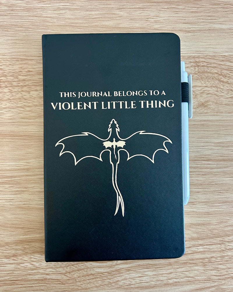 V.L.T. –  Fourth Wing Inspired Hand-Embellished Classic Ruled Faux Leather Journal-zoom-