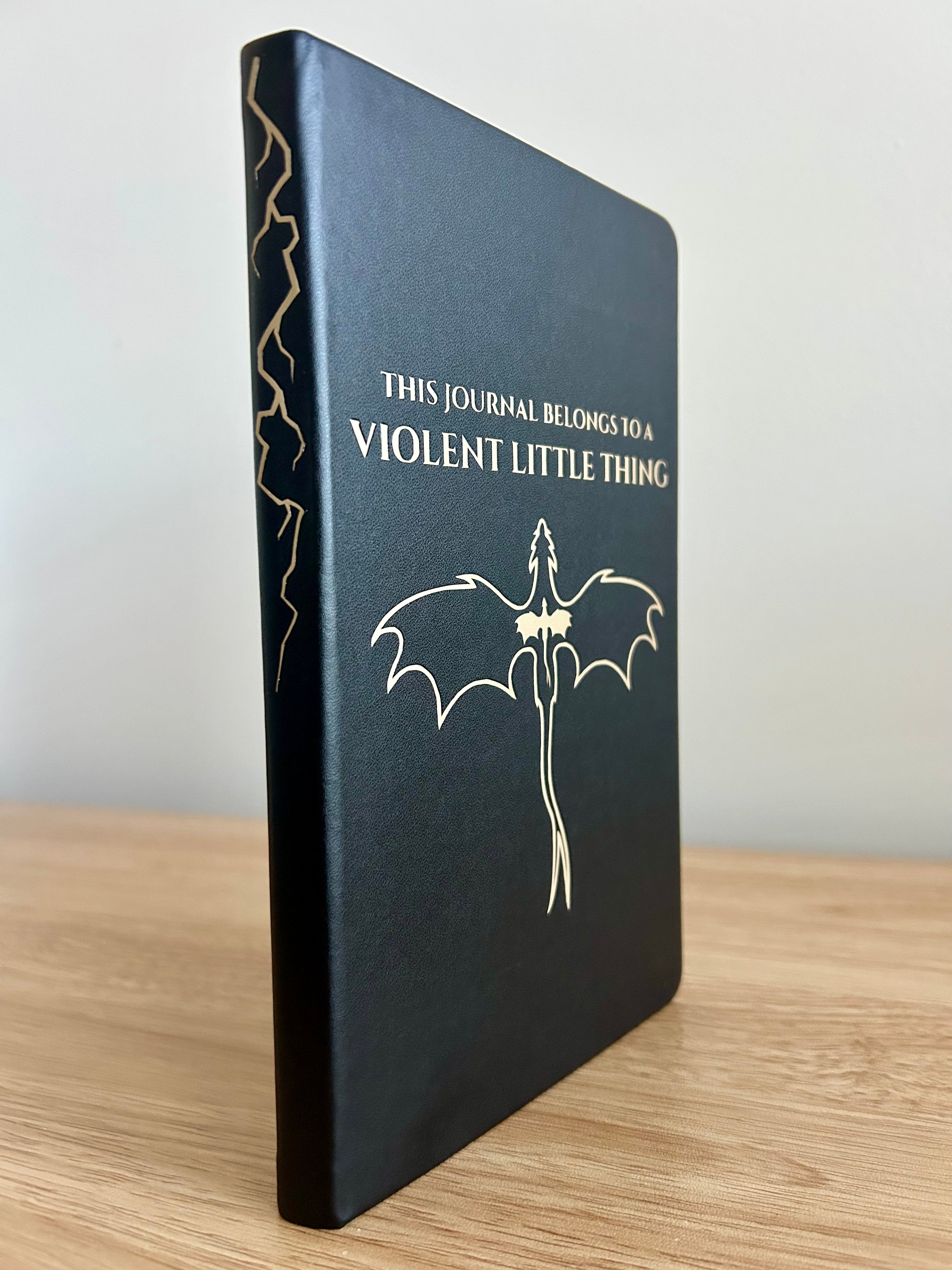 V.L.T. –  Fourth Wing Inspired Hand-Embellished Classic Ruled Faux Leather Journal-zoom-2