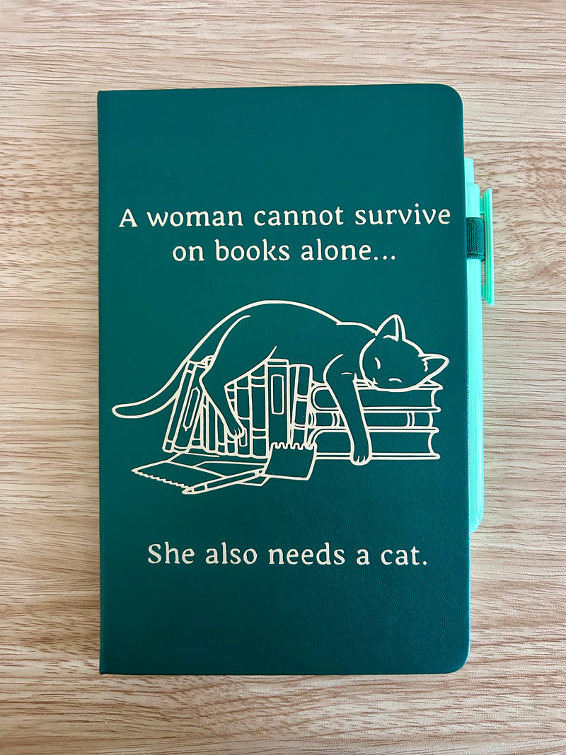 She Also Needs a Cat Journal – Bookish Cat Lover Notebook | Cozy Reader & Writer Journal-zoom-