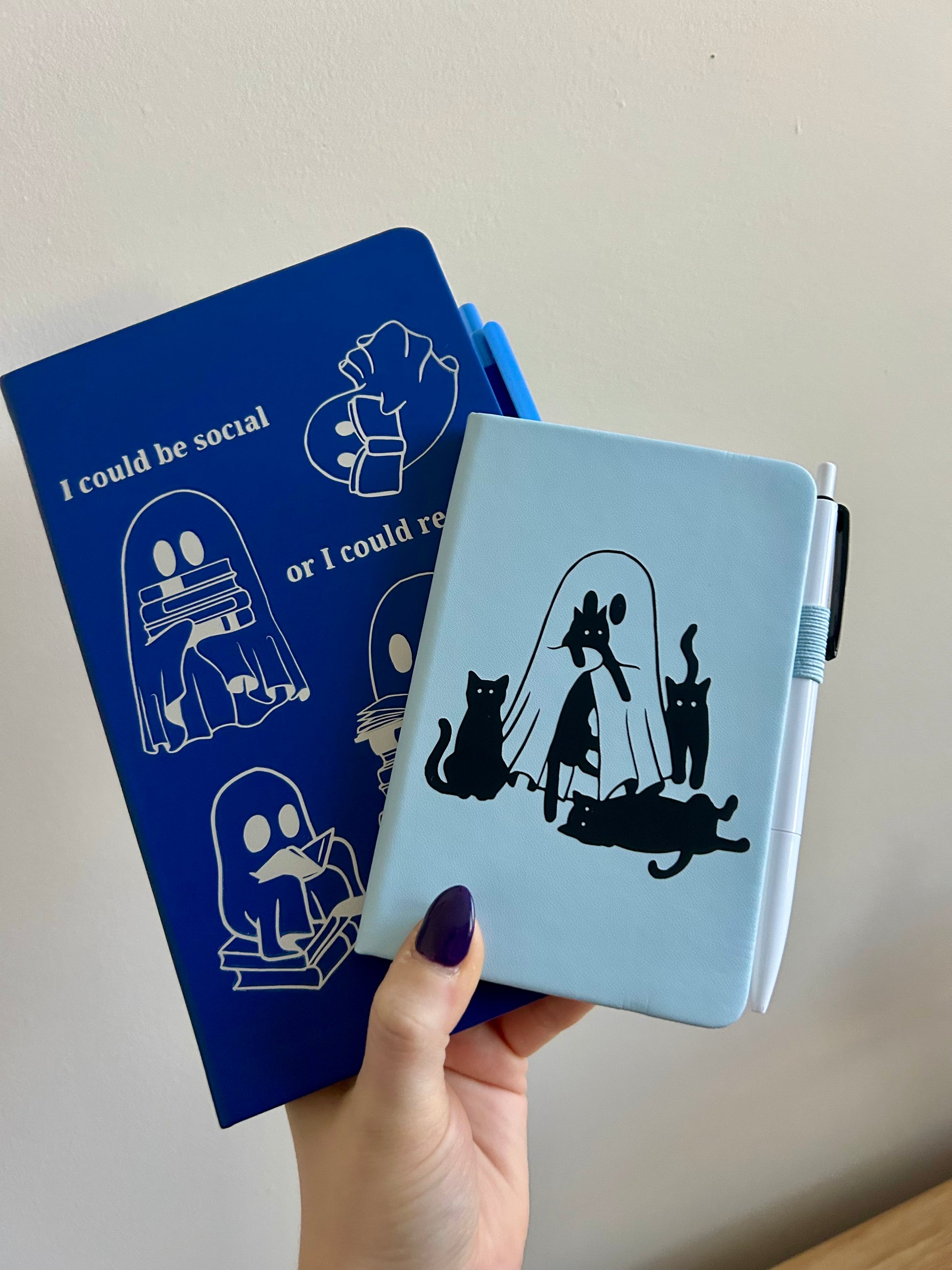 "I'd Rather Read" – Hand-Embellished Classic Ruled Faux Leather Journal-5