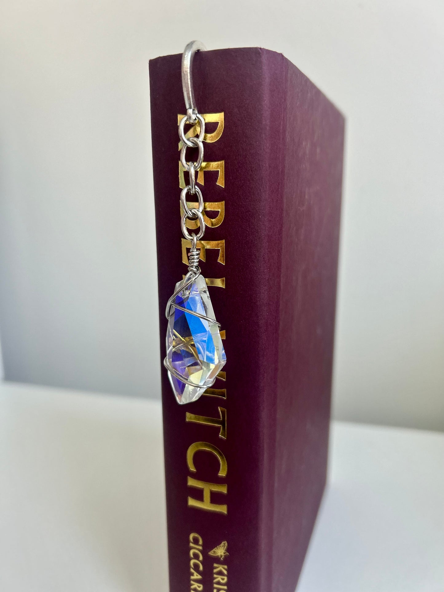 Azurelight – Blue Crystal Charm Bookmark