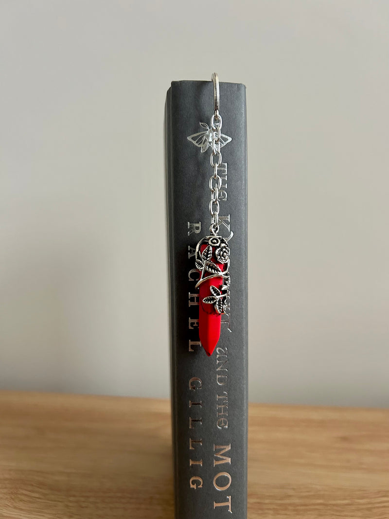 Crimson Rose – Enchanted Crystal Bookmark-zoom-