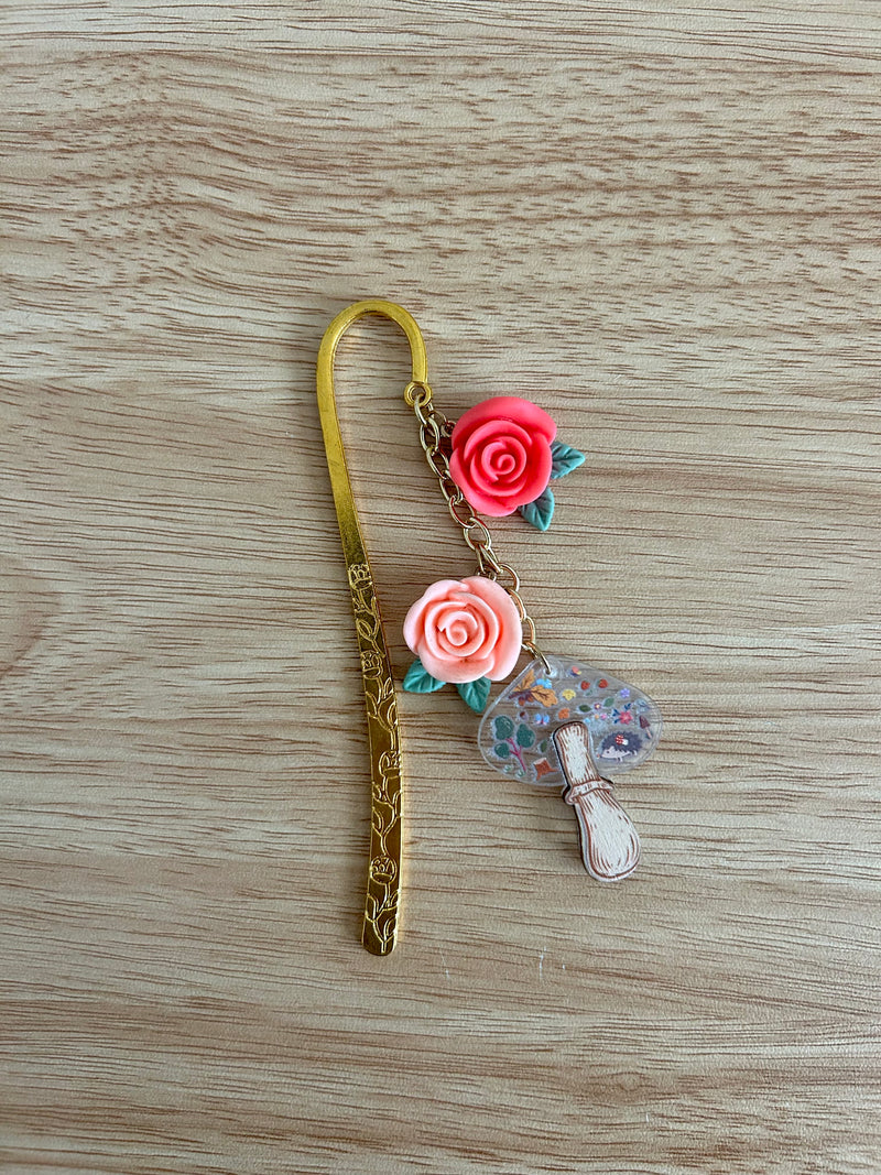Floral Bloom Mushroom – Cottagecore Charm Bookmark-zoom-