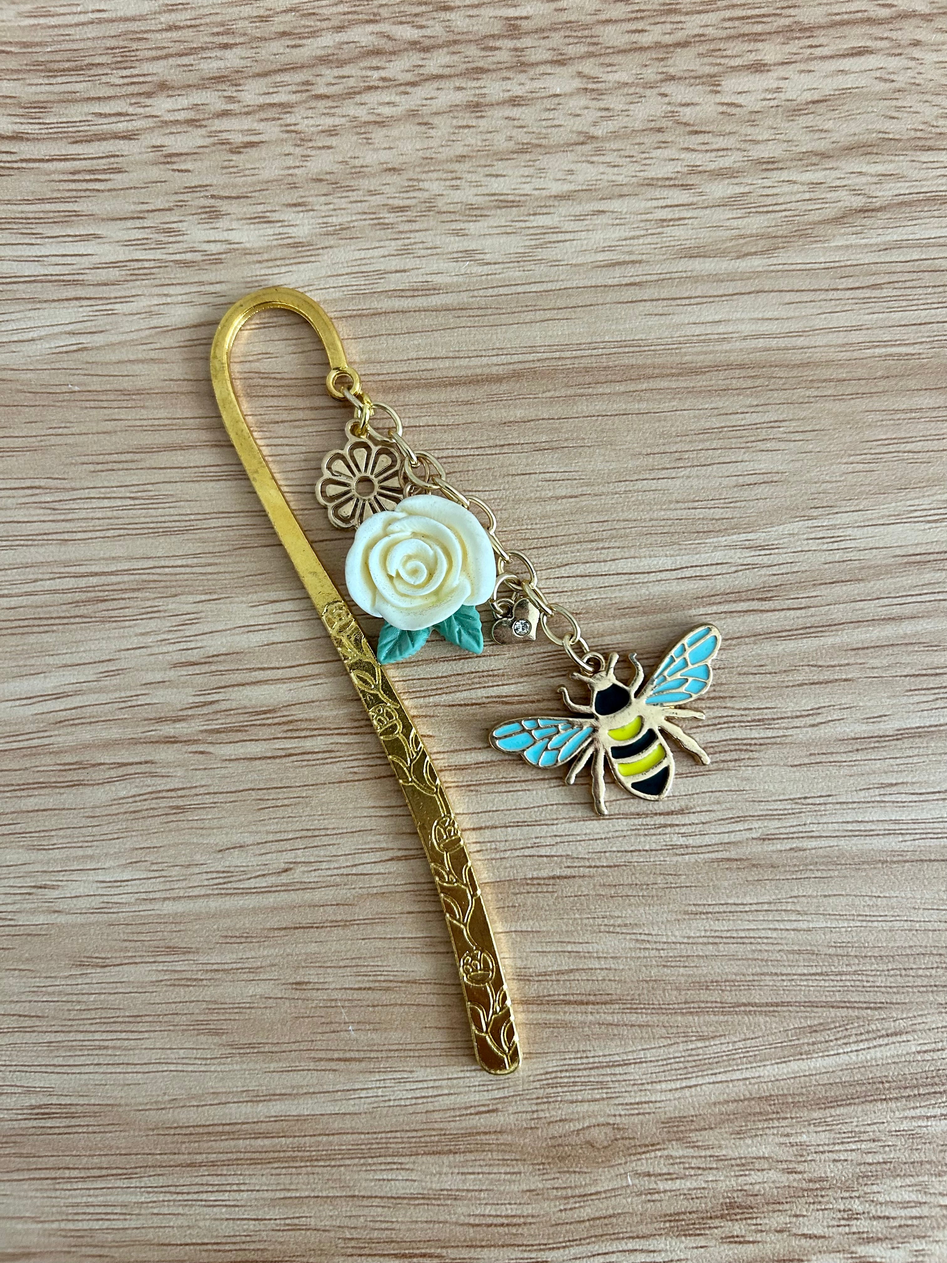Bees in Bloom – Nature-Inspired Charm Bookmark