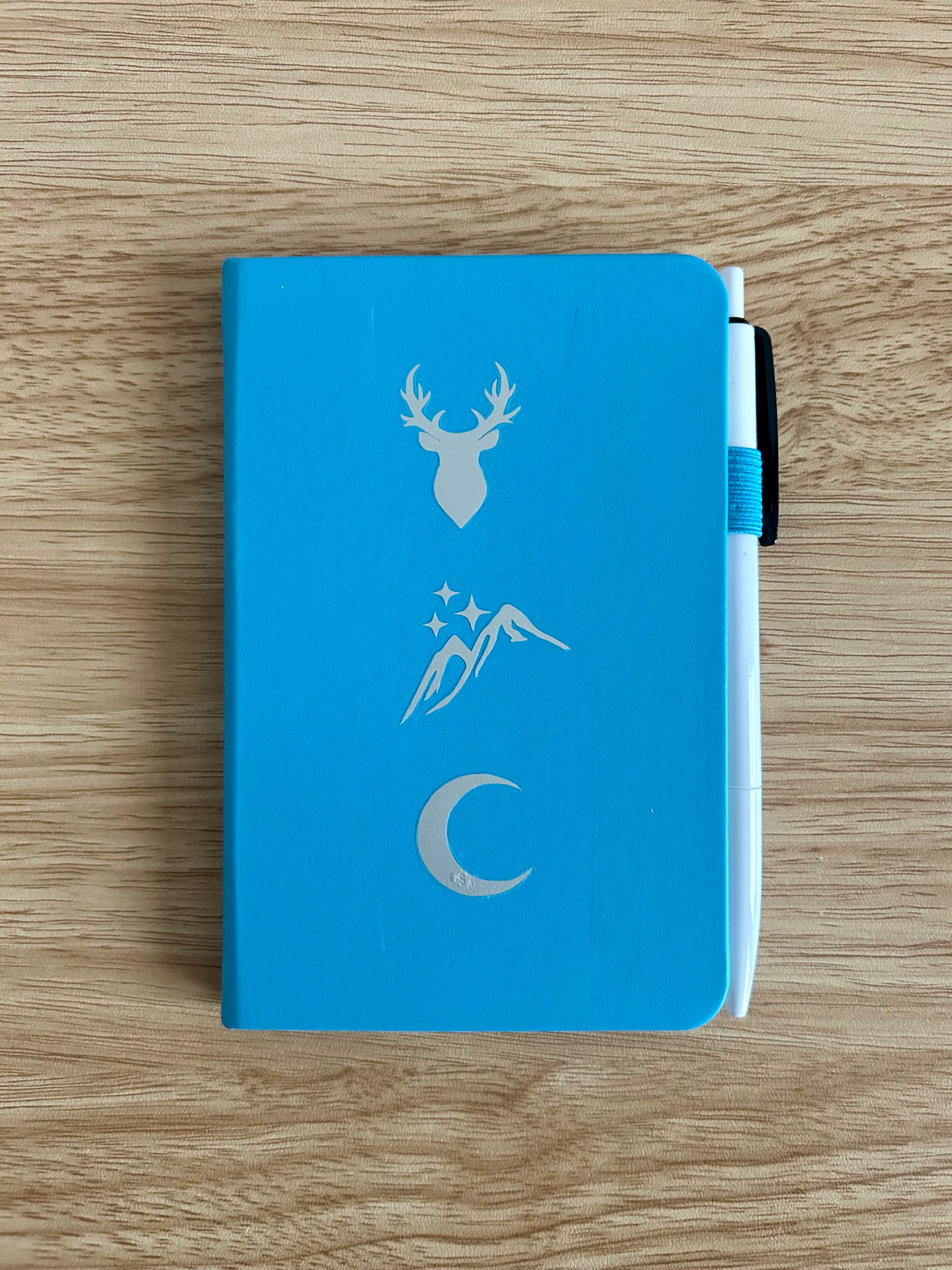 Maasverse Inspired Hand-Embellished College Ruled Faux Leather Mini Journal-zoom-1