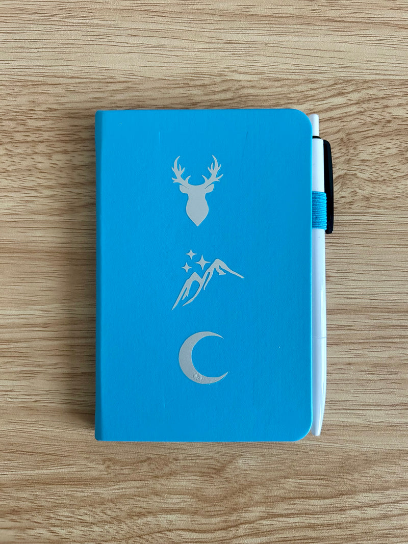 Maasverse Inspired Hand-Embellished College Ruled Faux Leather Mini Journal-zoom-