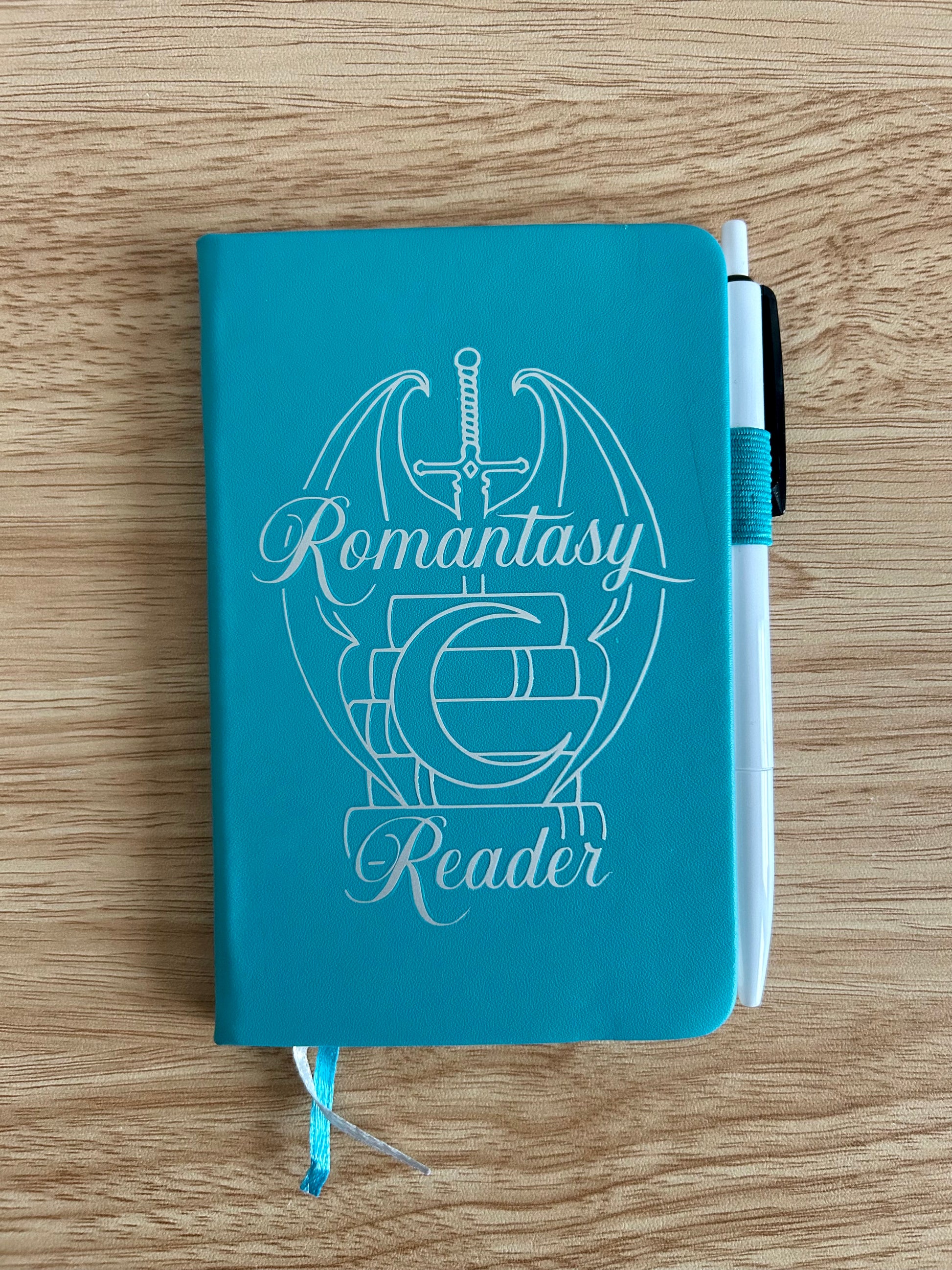 Romantasy Reader: Hand-Embellished College Ruled Faux Leather Mini Journal-1
