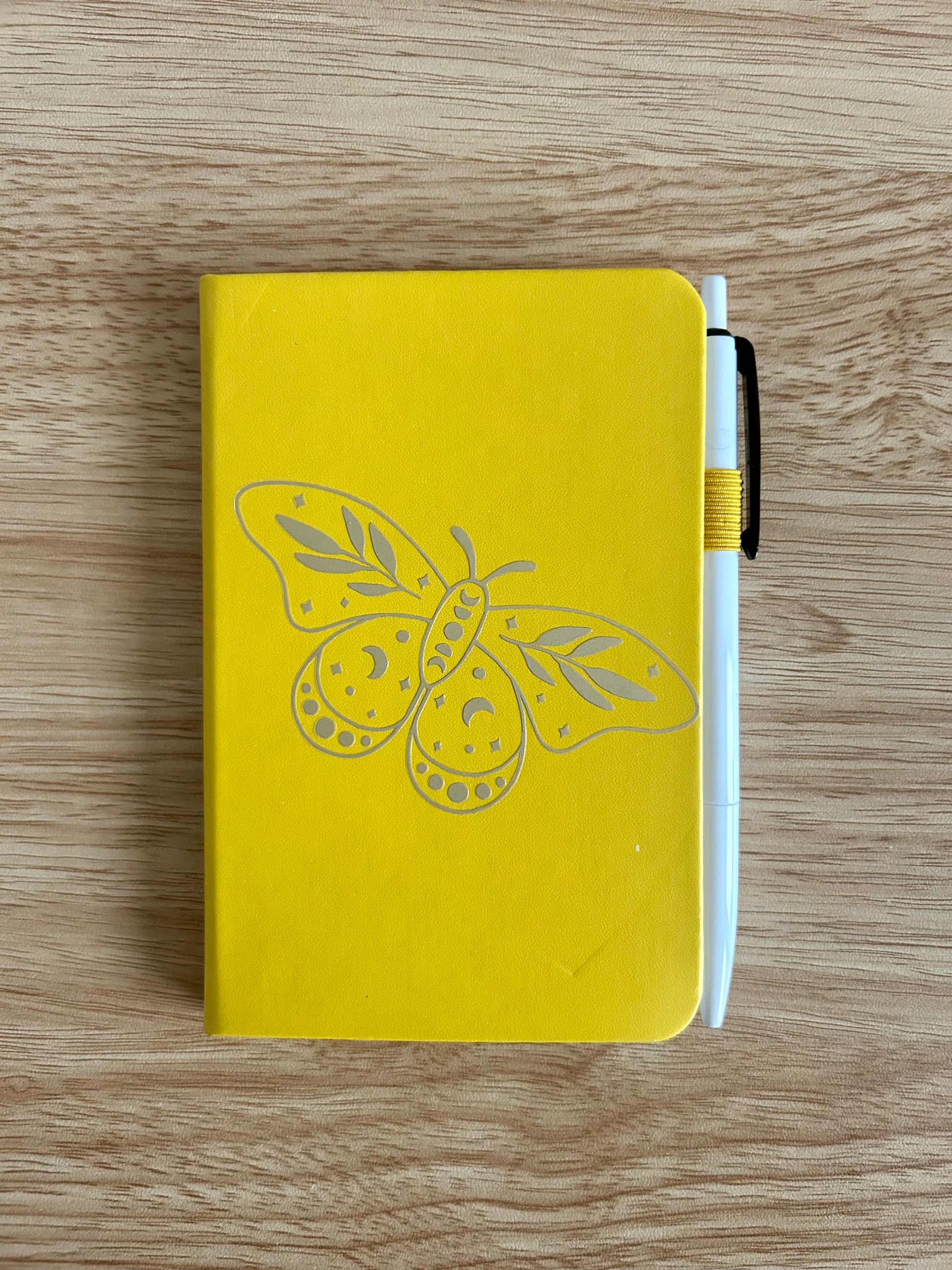 Mystic Butterfly: Hand-Embellished College Ruled Faux Leather Mini Journal-3