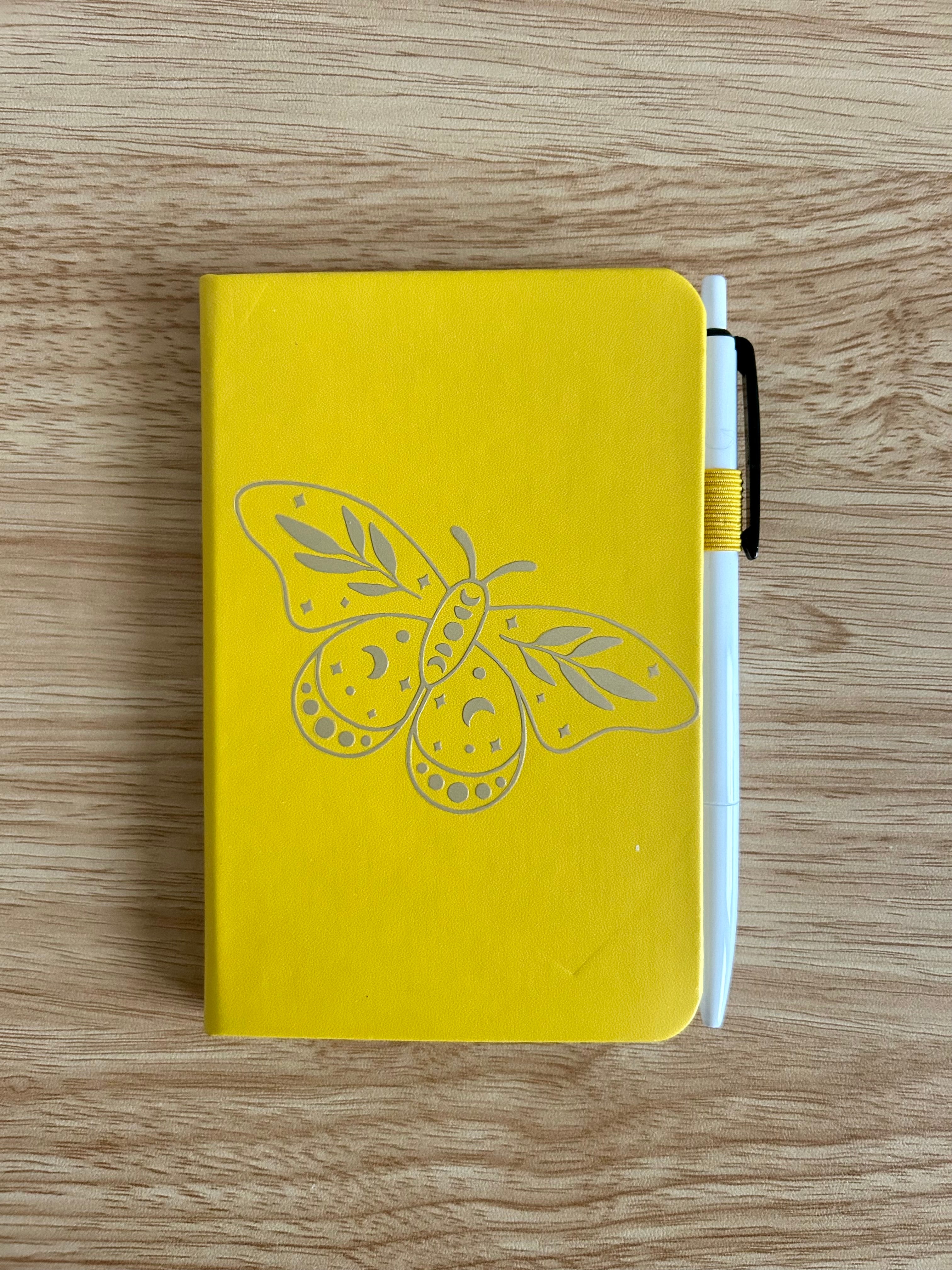 Mystic Butterfly: Hand-Embellished College Ruled Faux Leather Mini Journal-zoom-3