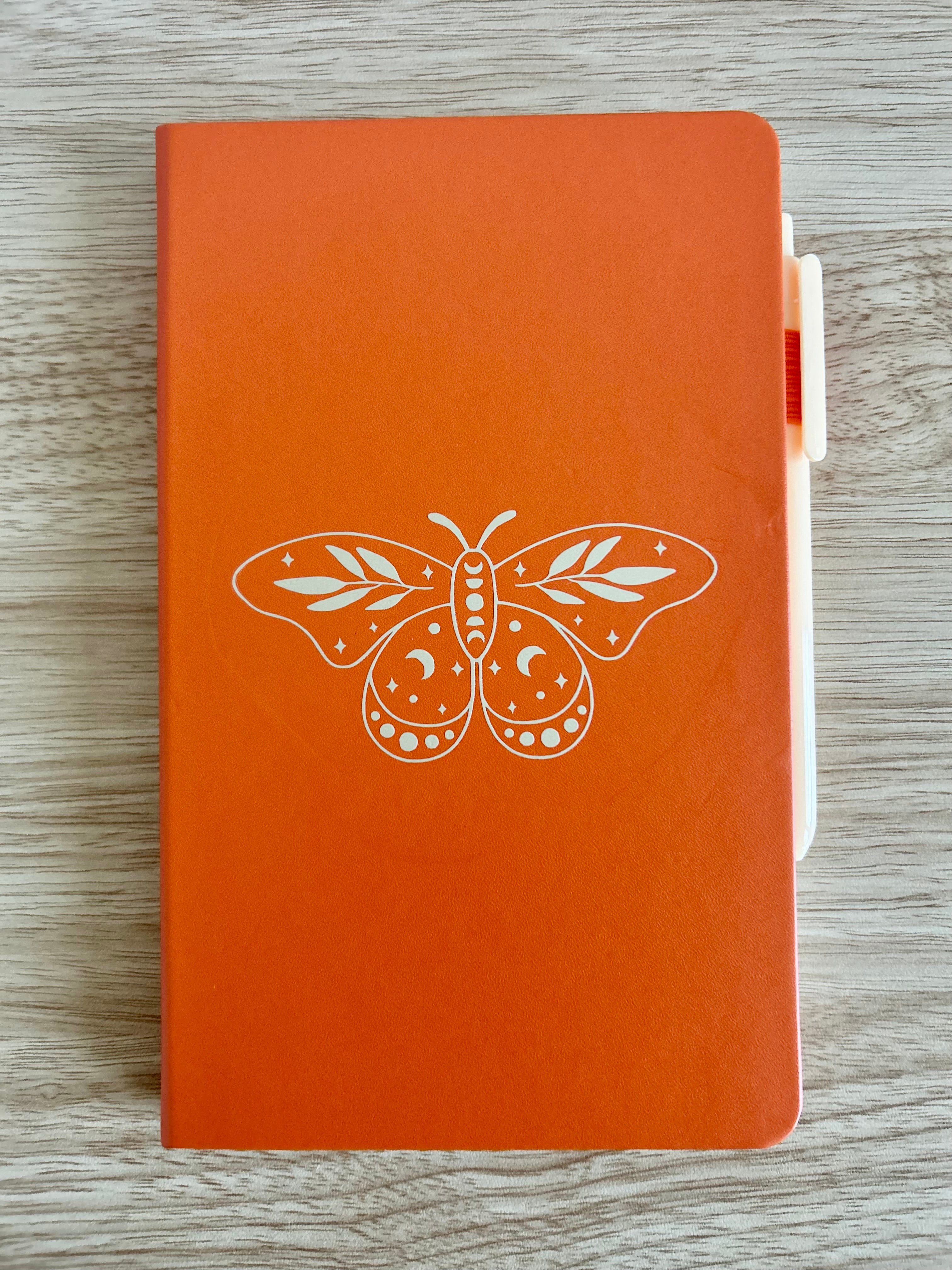 Mystic Butterfly – Hand-Embellished Classic Ruled Faux Leather Journal