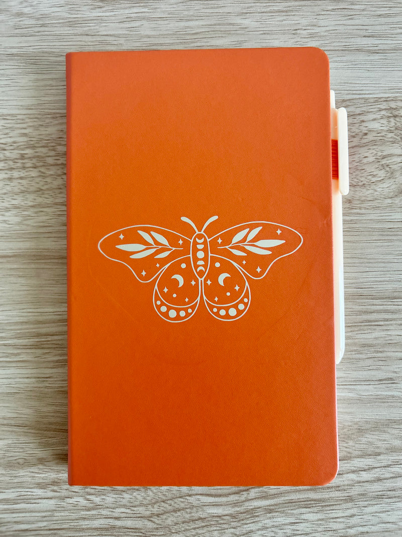 Mystic Butterfly – Hand-Embellished Classic Ruled Faux Leather Journal-zoom-