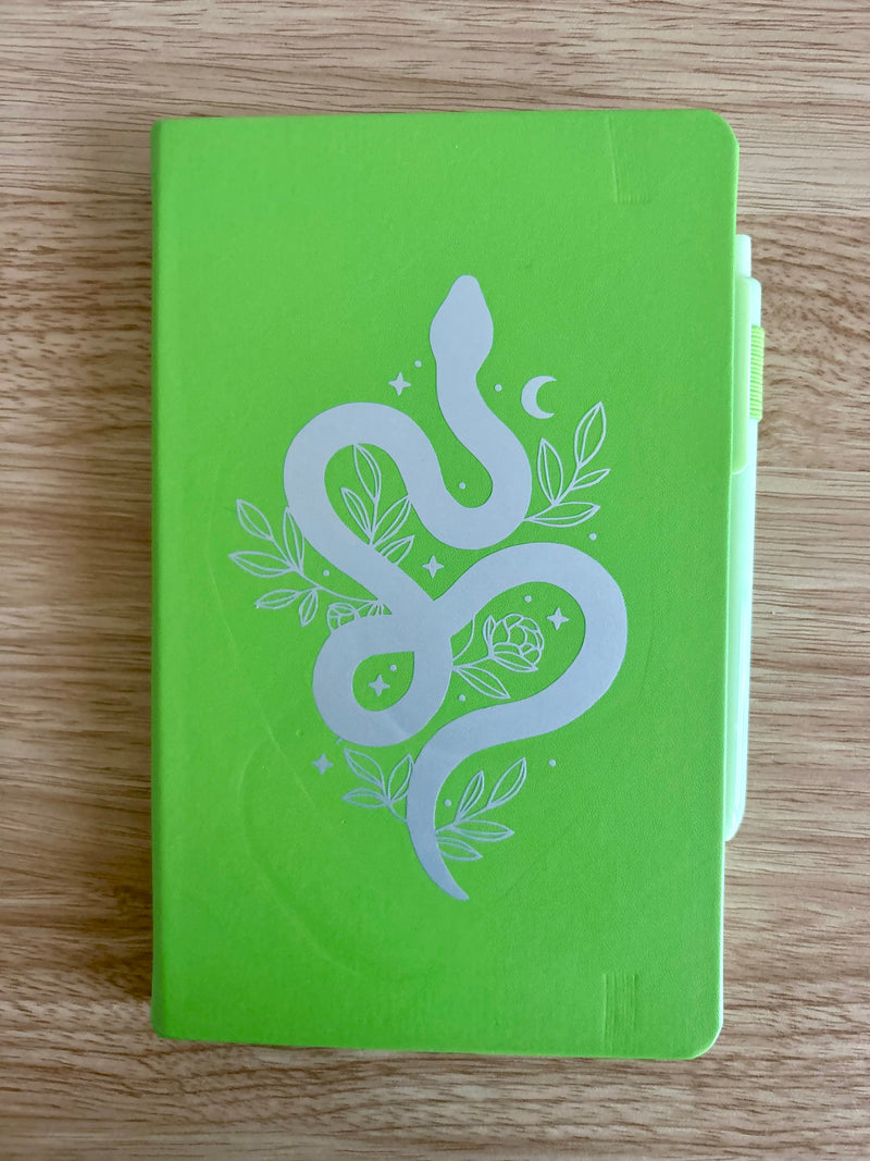 Celestial Snake: Hand-Embellished Classic Ruled Faux Leather Journal-zoom-