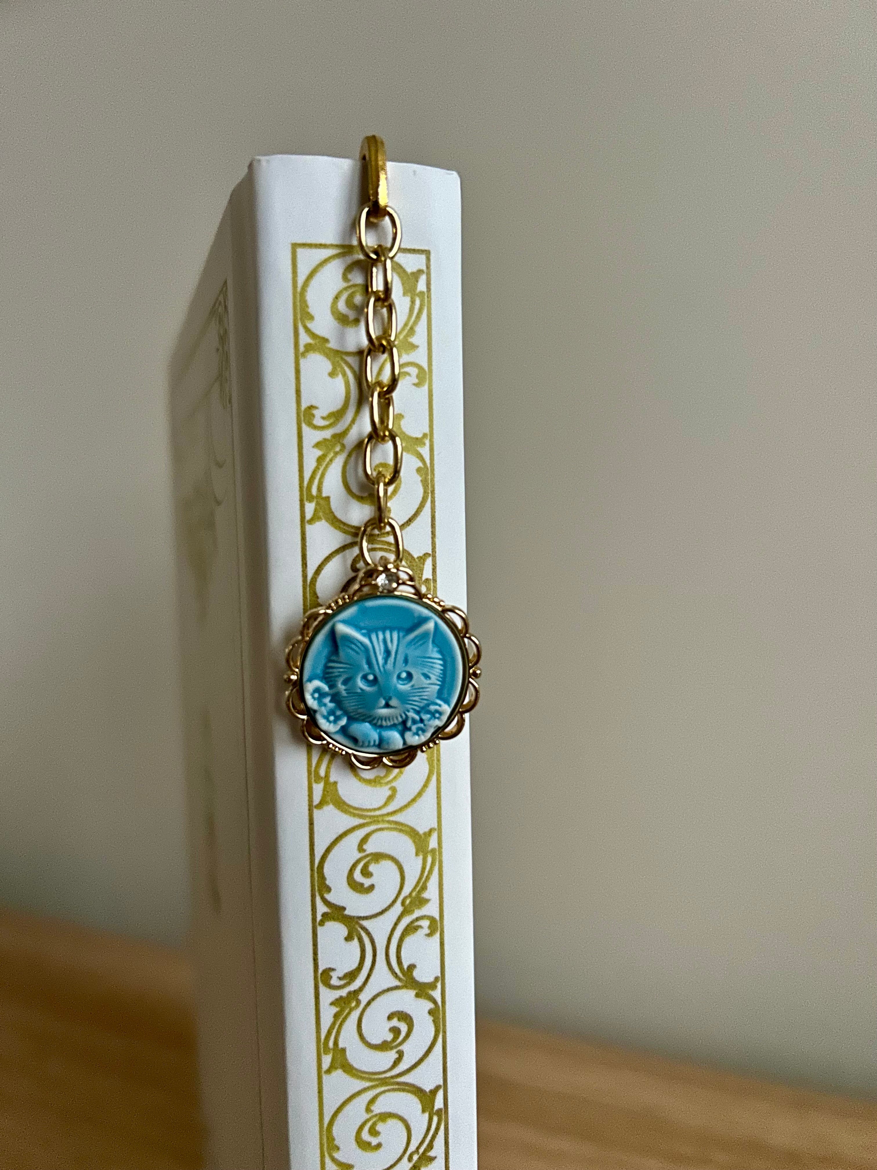 Blue Kitten Cameo Bookmark-zoom-2