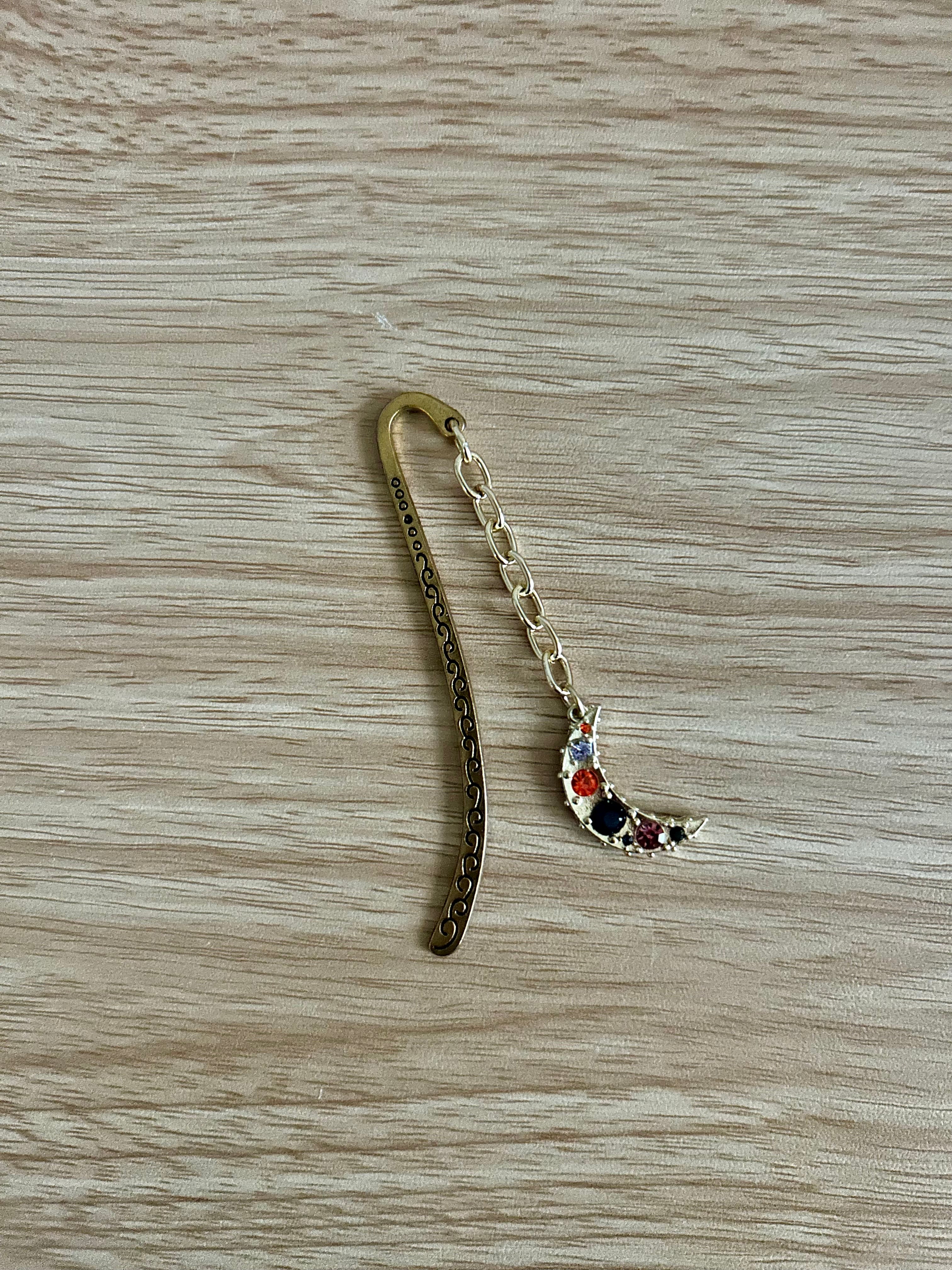 Crescent Gem Moon Bookmark
