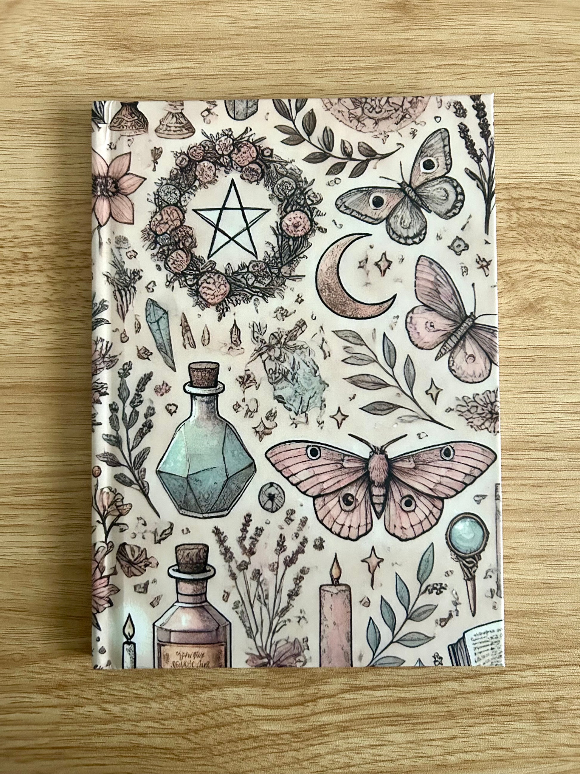 Moon Moth Magic – Soft Witchy Collage Junk Journal (A5 Hardcover)-1